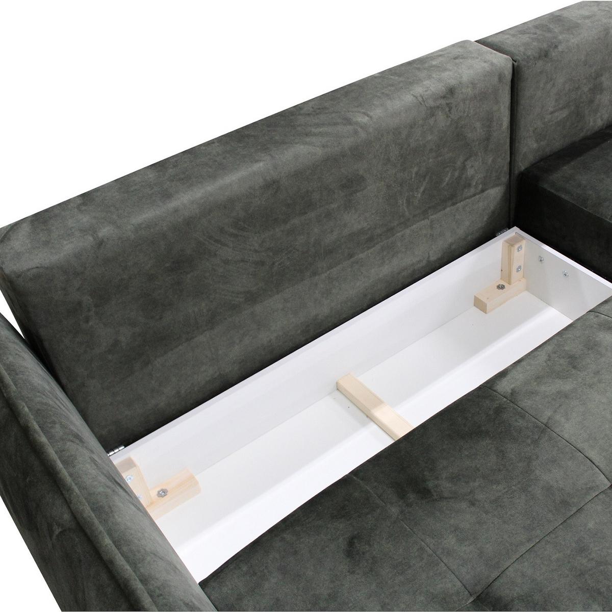 Coltar WHISPER - verde închis, Modern, textil (260/90/194cm) - Mömax