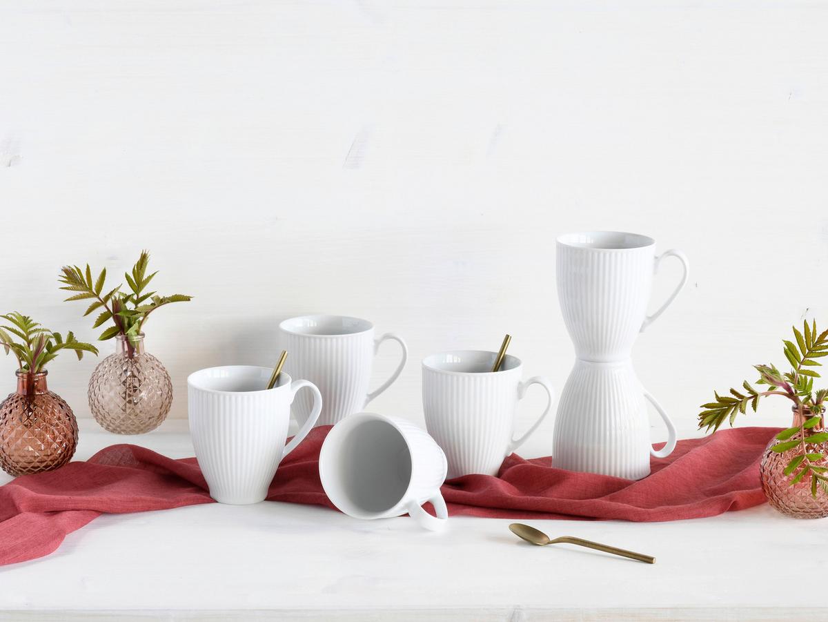 Set Skodelic Valencia, 6-Delni - bela, Design, keramika - Creatable