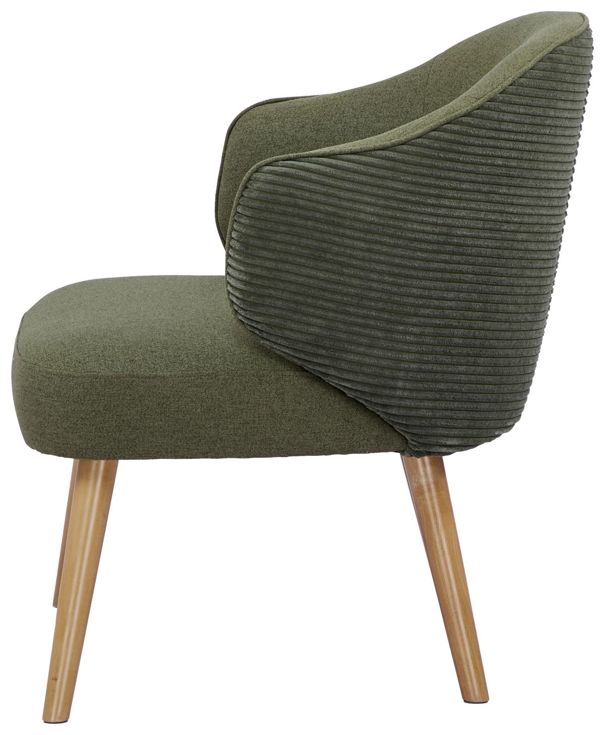 Fotelja Como - zelena/prirodne boje, Moderno, drvo/tekstil (70/81/69cm) - Mömax