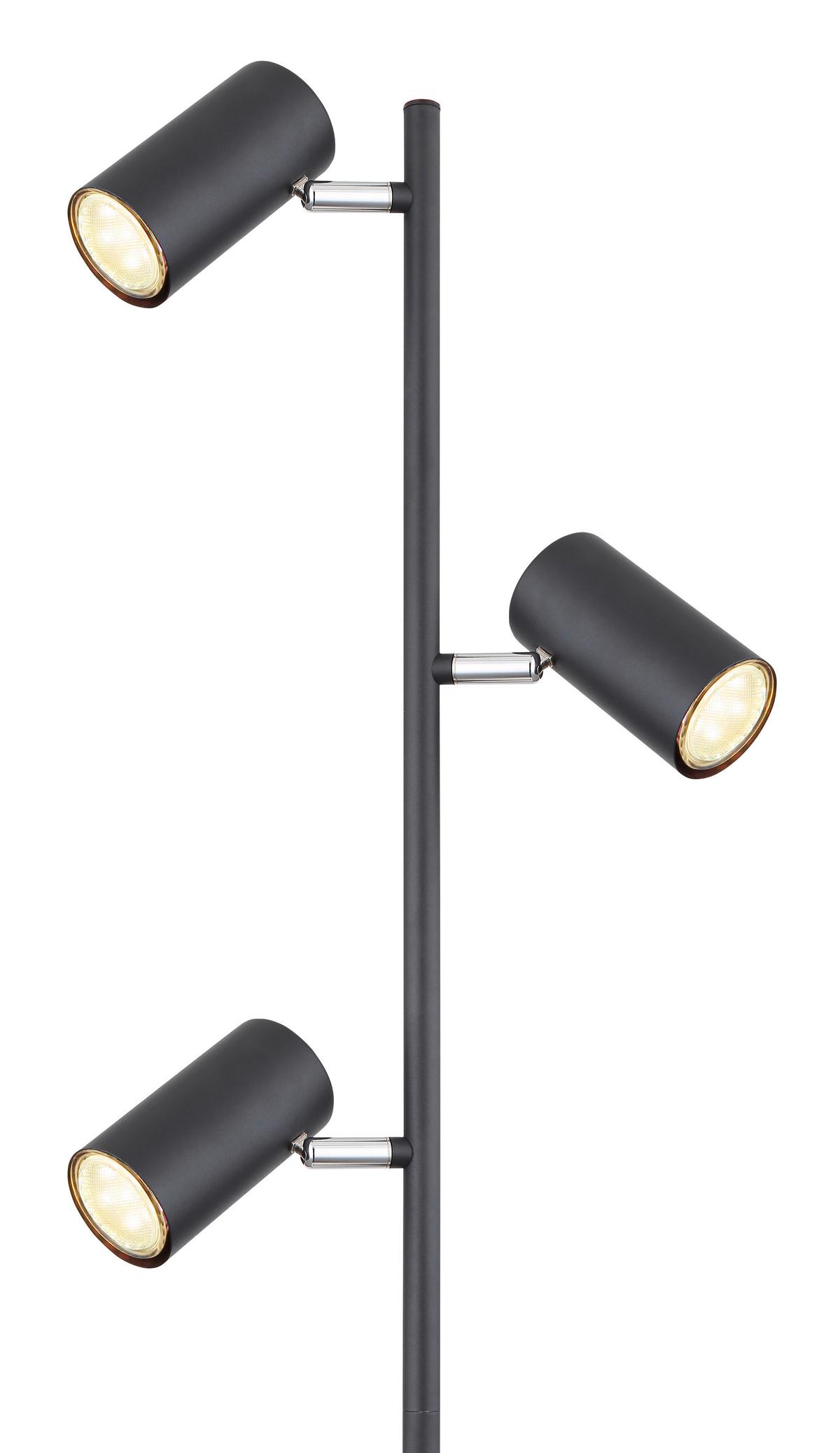 STEHLEUCHTE 57910SB - Schwarz, Design, Metall (25/23/154cm) - Globo