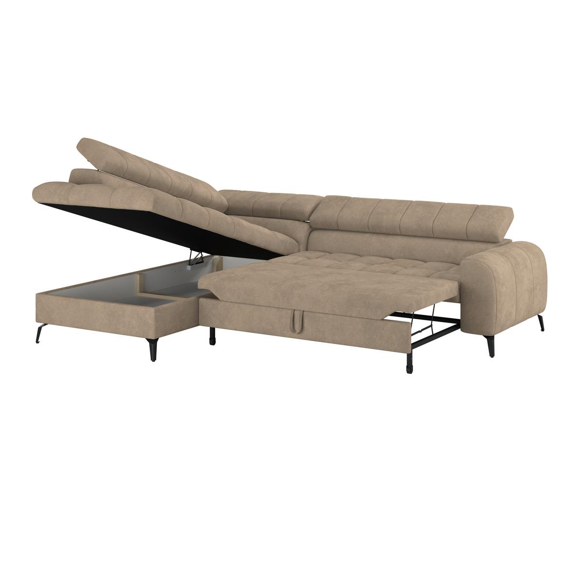 Kutna Garnitura Volf - bež/crna, Trend, tekstil/metal (203/261cm)