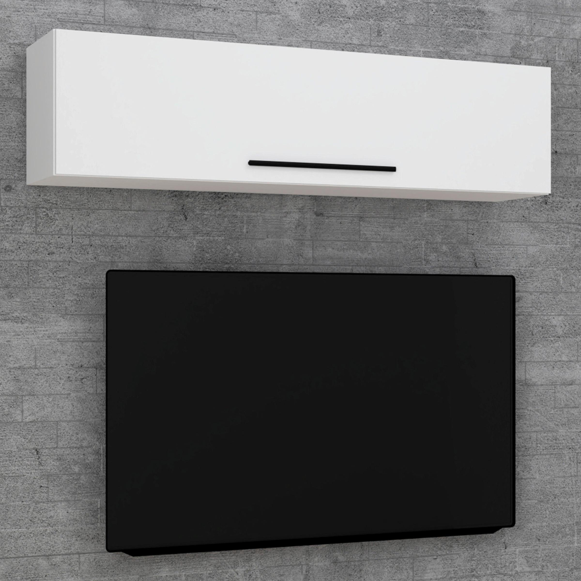 Stenski Regal Arila Xl, Bela - bela, Moderno, leseni material (115/30/30cm) - MID.YOU