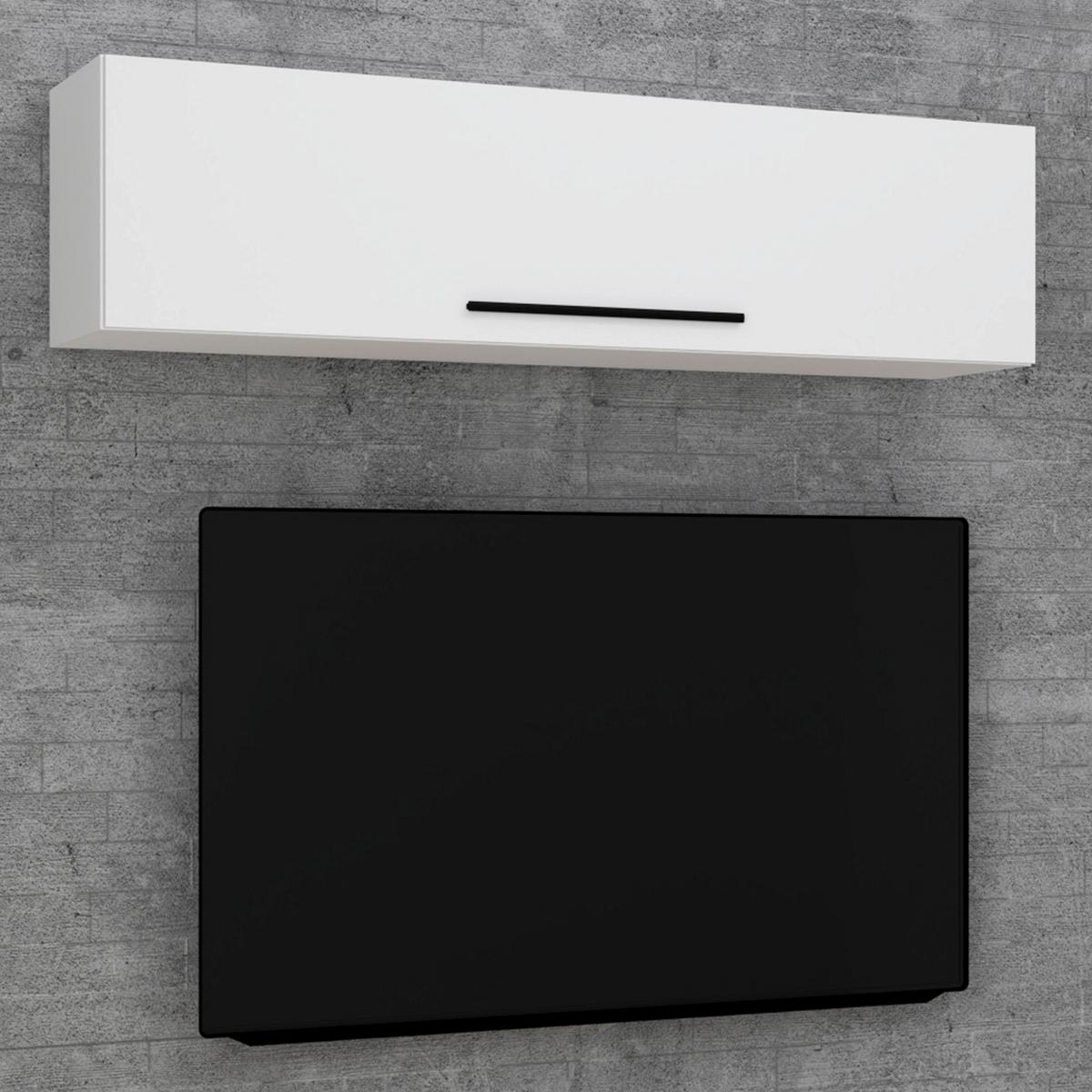 Stenski Regal Arila Xl, Bela - bela, Moderno, leseni material (115/30/30cm) - MID.YOU