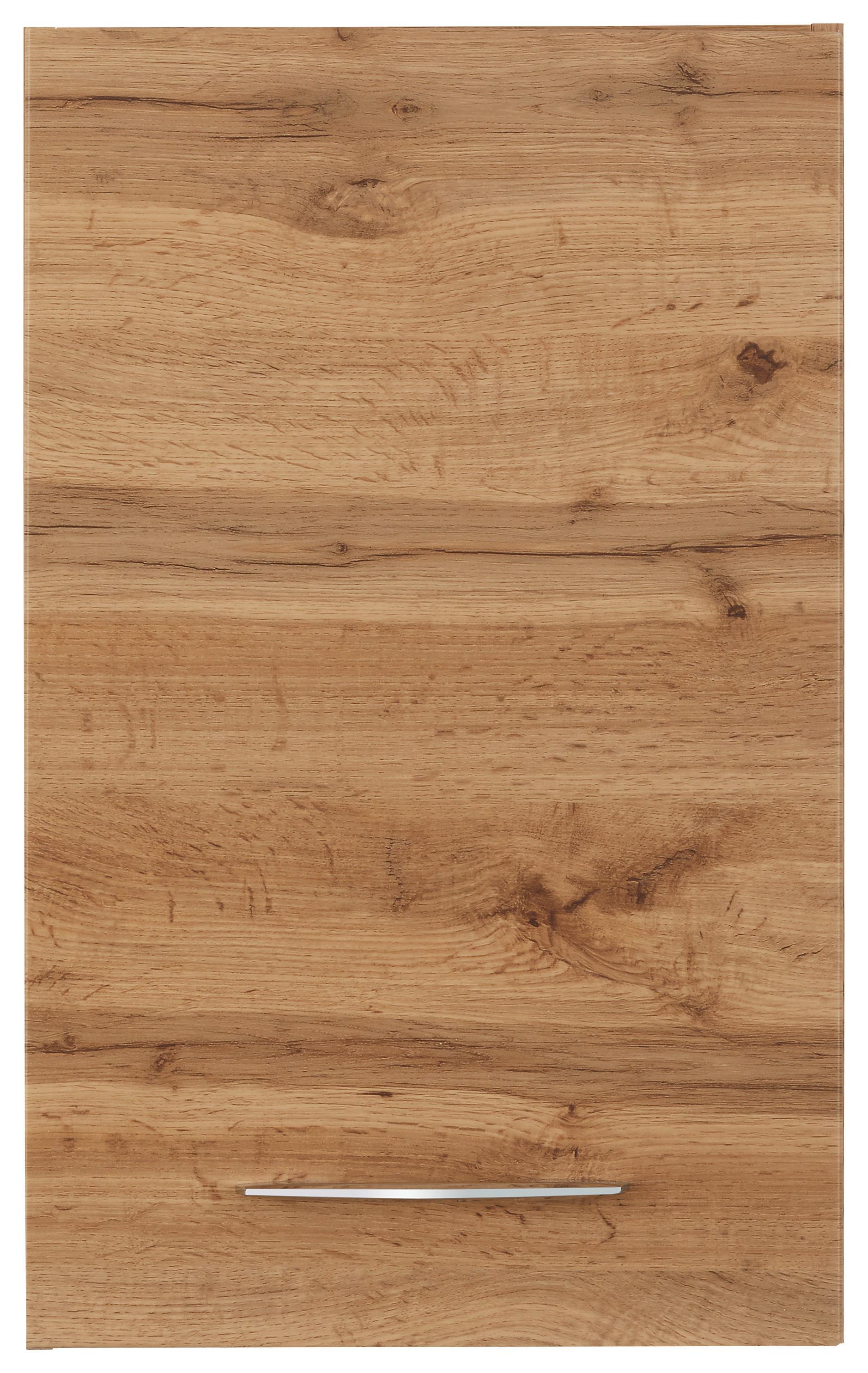 Zgornja Omarica Florida, Barva Hrasta - barve kroma/barve hrasta, Moderno, kovina/leseni material (40/64/20cm) - Premium Living