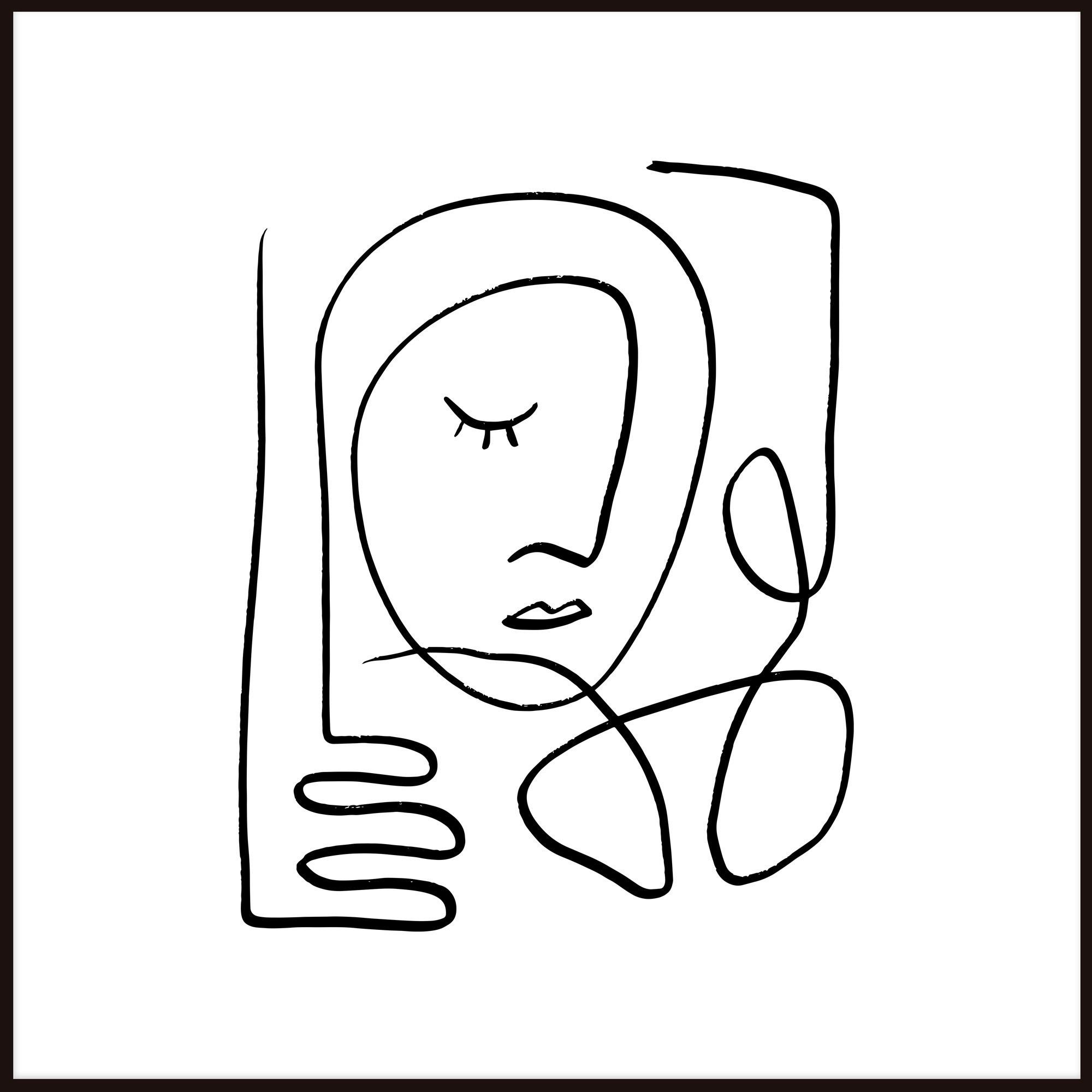 Bild Elena in Schwarz/Weiß ca. 50x50cm - Schwarz/Weiß, Holzwerkstoff/Papier (50/50cm) - Modern Living