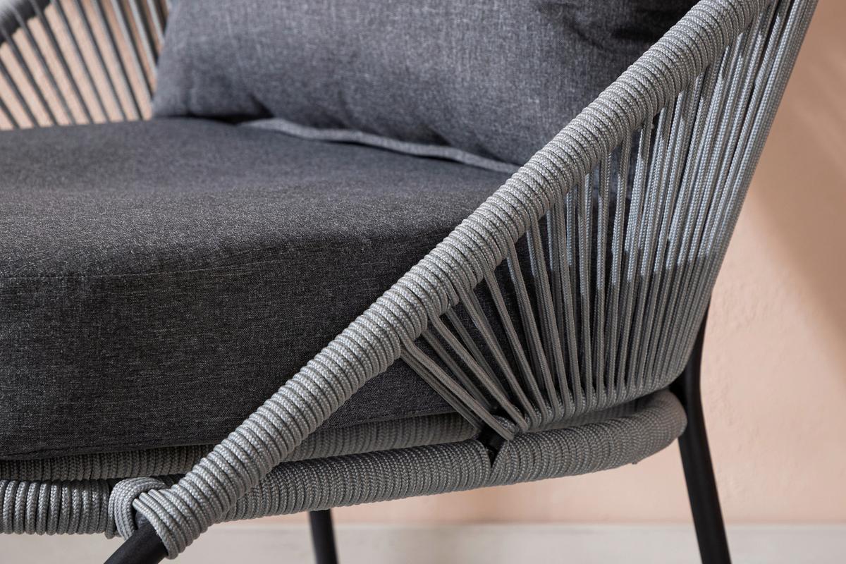 LOUNGESESSEL LINDOS - Schwarz/Grau, KONVENTIONELL, Kunststoff/Metall (73/78/85cm) - Gardenson