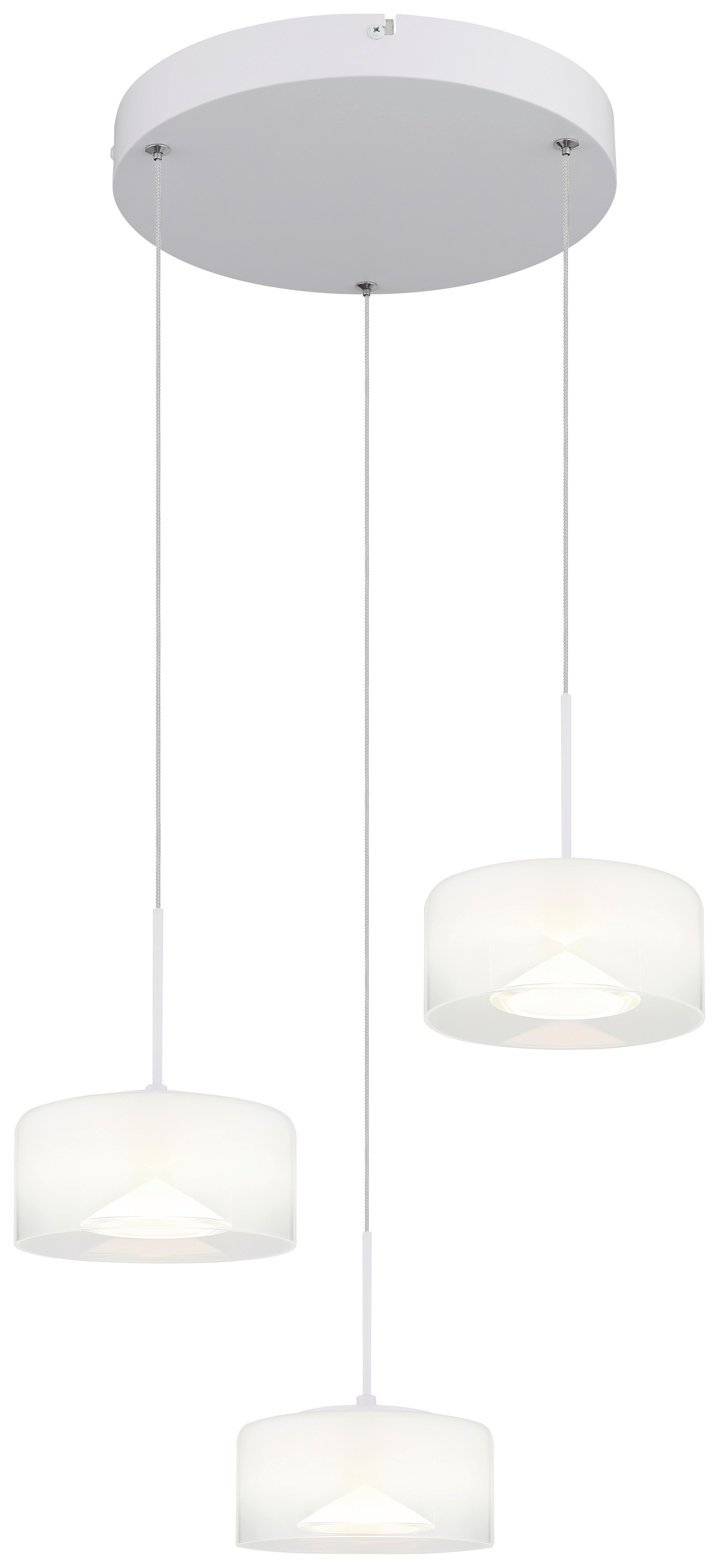 Hängeleuchte Lunouia Weiß max. 18 Watt - Weiß, Basics, Glas/Kunststoff (40/150cm)