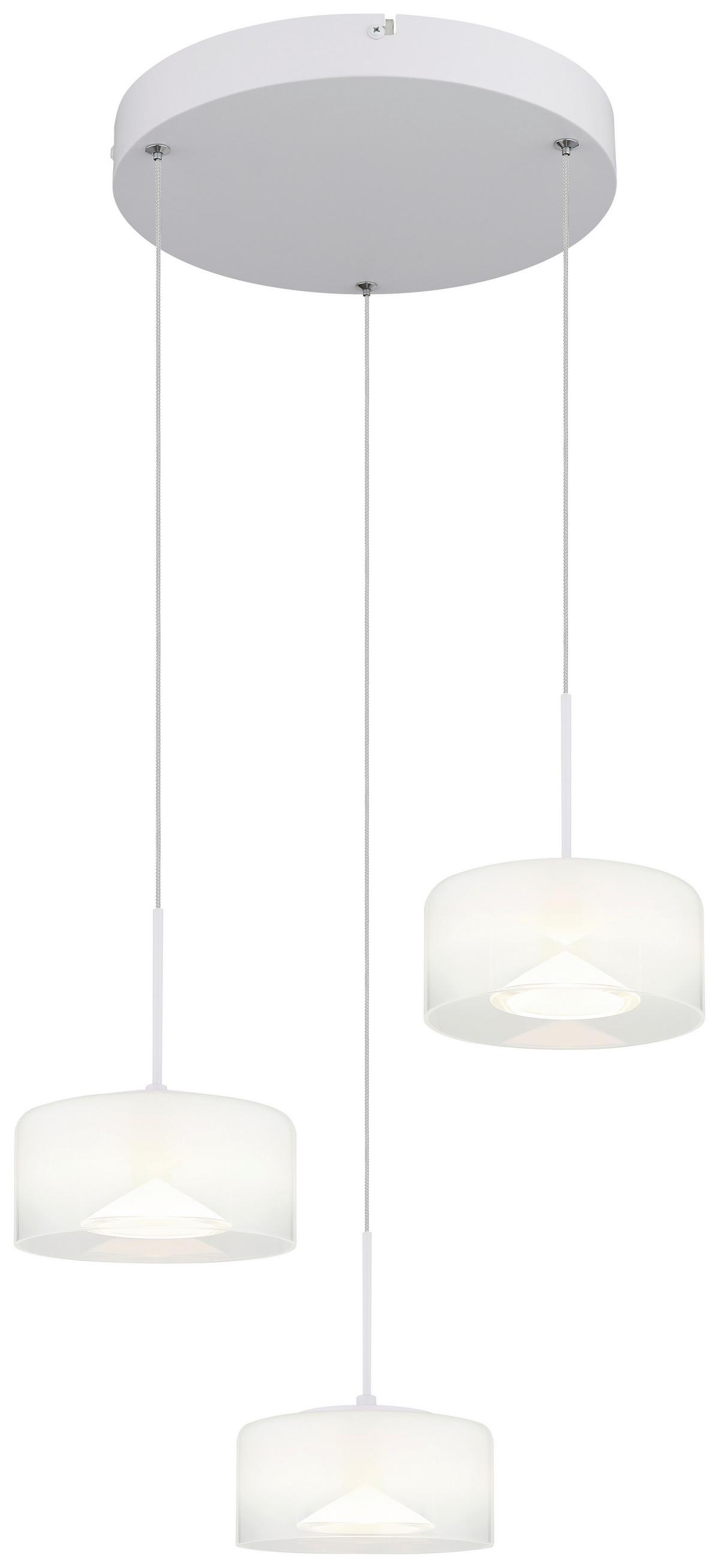 Hängeleuchte Lunouia Weiß max. 18 Watt - Weiß, Basics, Glas/Kunststoff (40/150cm)