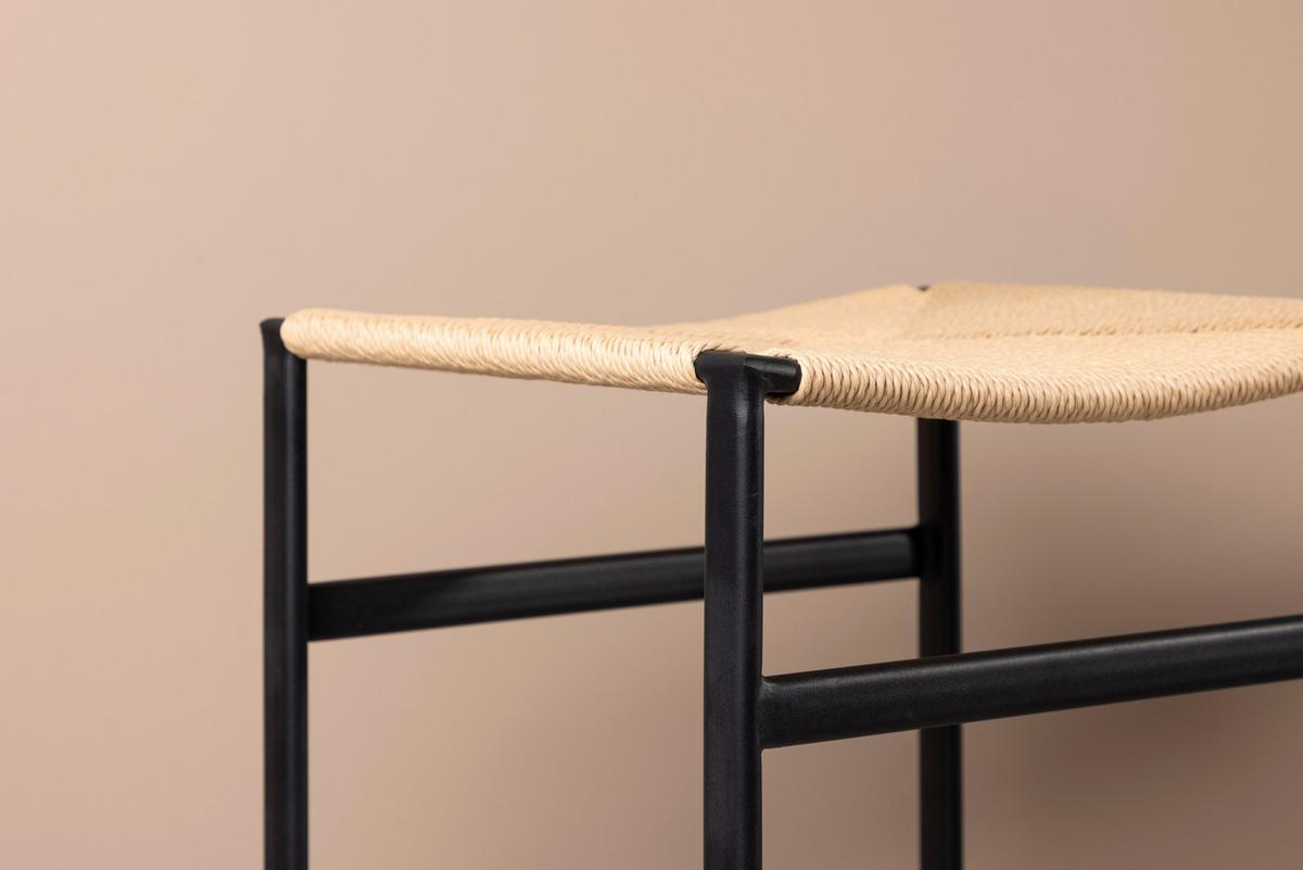 BARHOCKER-SET POLLY - Beige/Schwarz, Design, Holz/Metall (45/66/40cm) - Livetastic