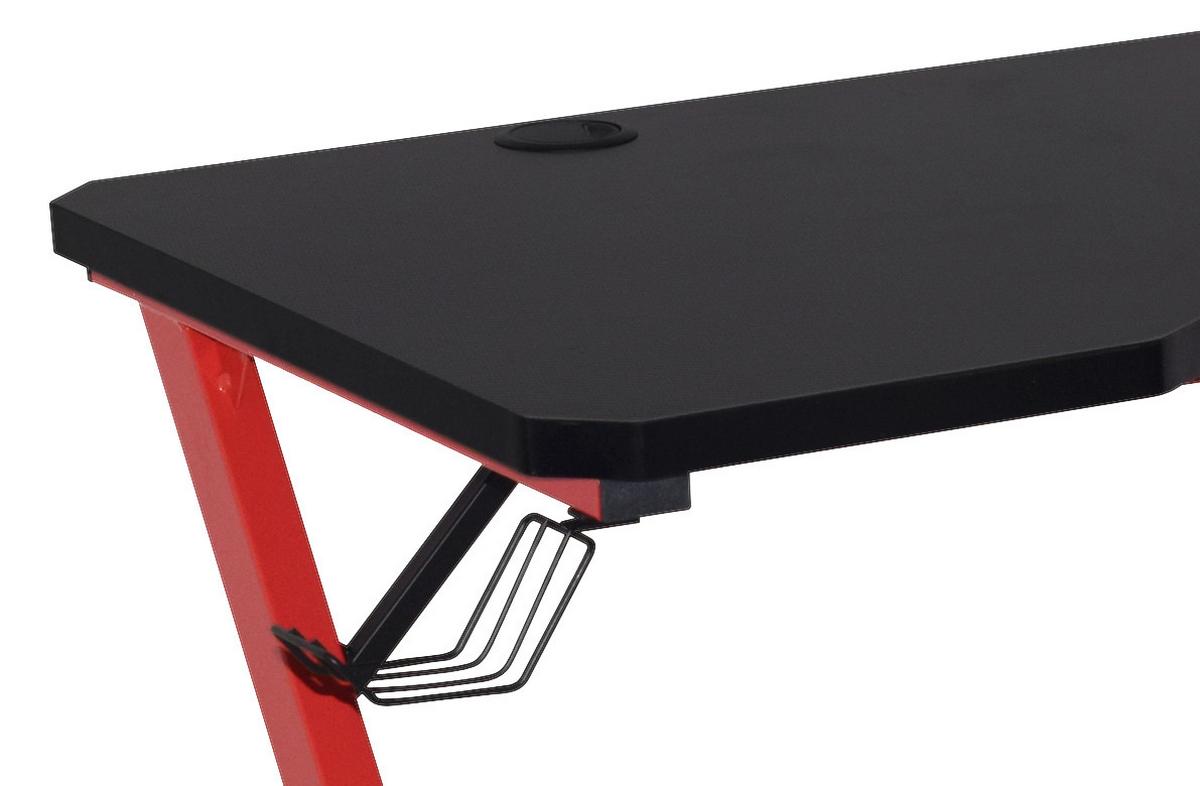 Gaming Miza Graz, 120x60, Črna, Rdeča - rdeča/črna, Moderno, kovina/leseni material (120/75/60cm)
