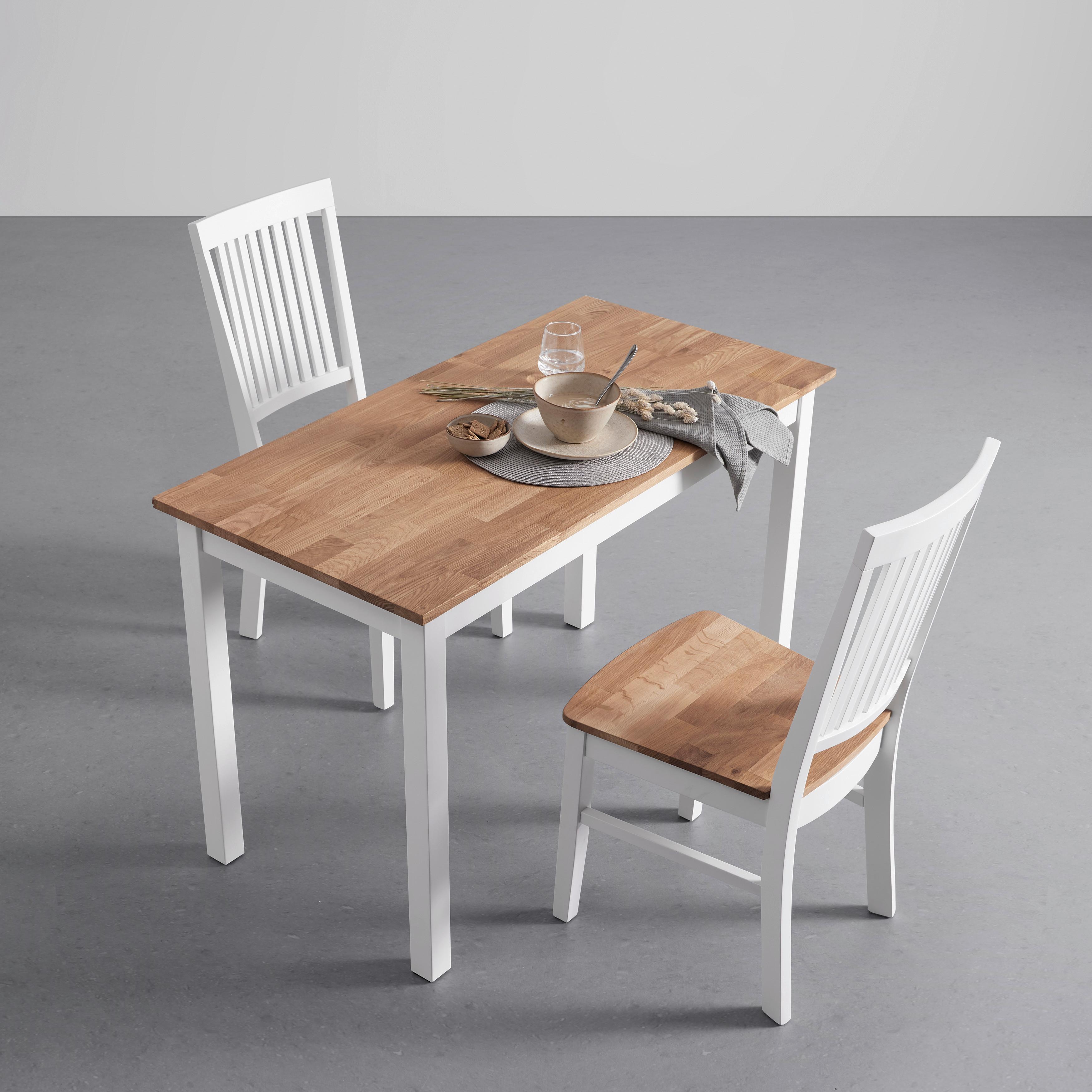 MATBORD ANTALIA - vit/naturfärgad, Modern, trä (120/75/60cm) - Bessagi Home