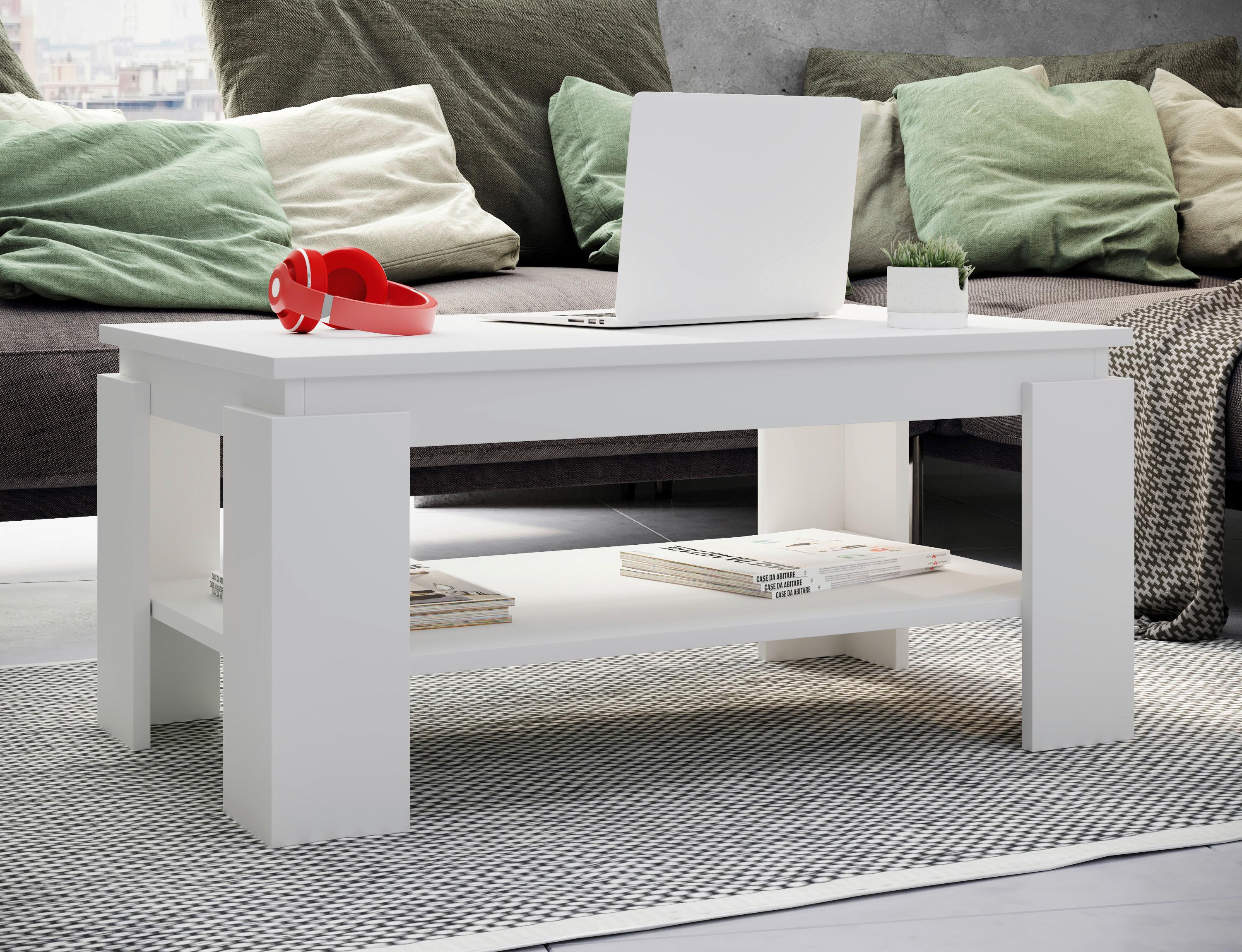 Klubska Miza Rolas, Bela, 90x41 - bela, Moderno, leseni material (90/53/41cm) - MID.YOU