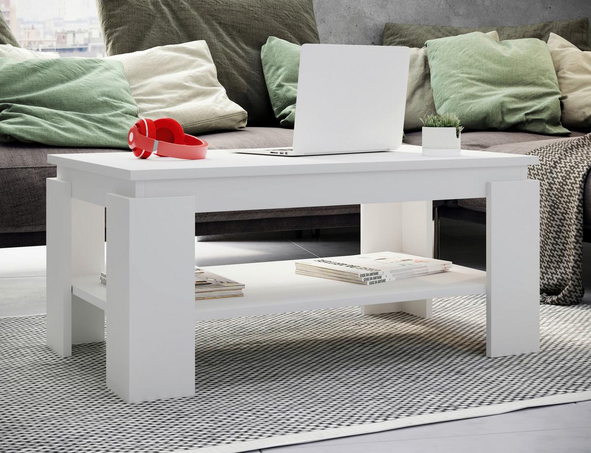 Klubska Miza Rolas, Bela, 90x41 - bela, Moderno, leseni material (90/53/41cm) - MID.YOU