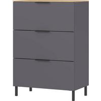 Kommode California in Eichenfarben/Graphit - Eichefarben/Graphitfarben, Modern, Holzwerkstoff/Metall (68/98/40cm) - Premium Living