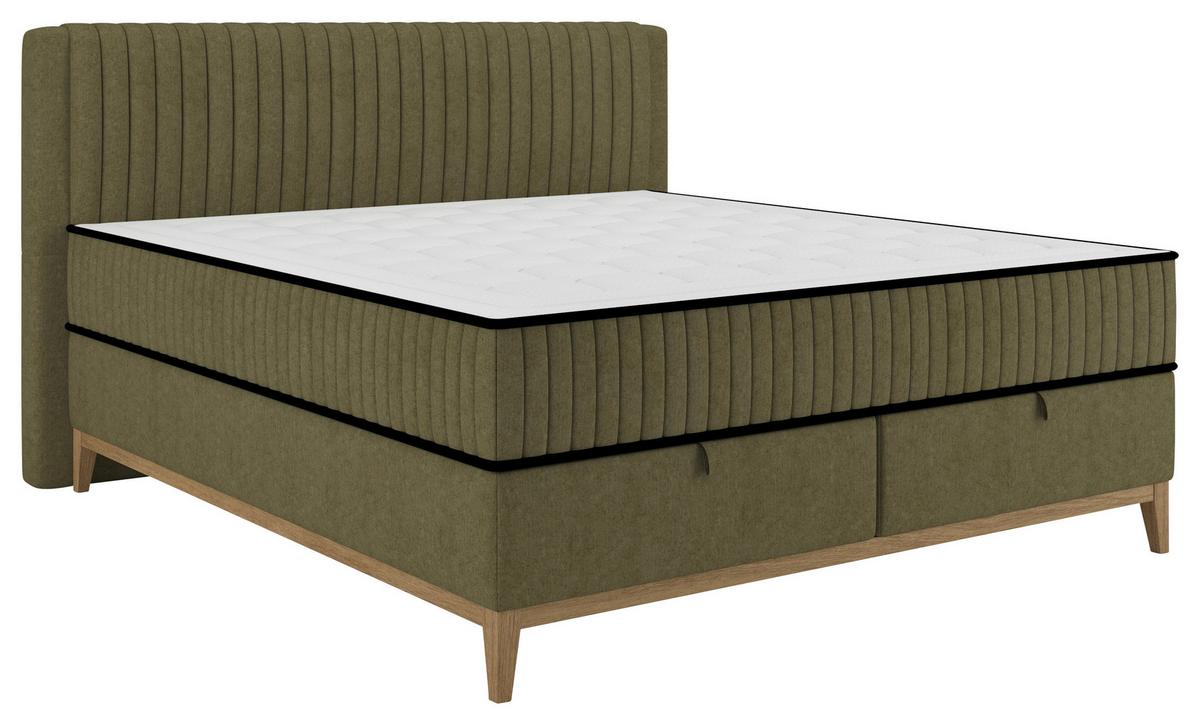 Boxbett Elena Olivgrün ca. 200x200cm - Olivgrün, KONVENTIONELL, Holz/Holzwerkstoff (200/200cm) - Sembella
