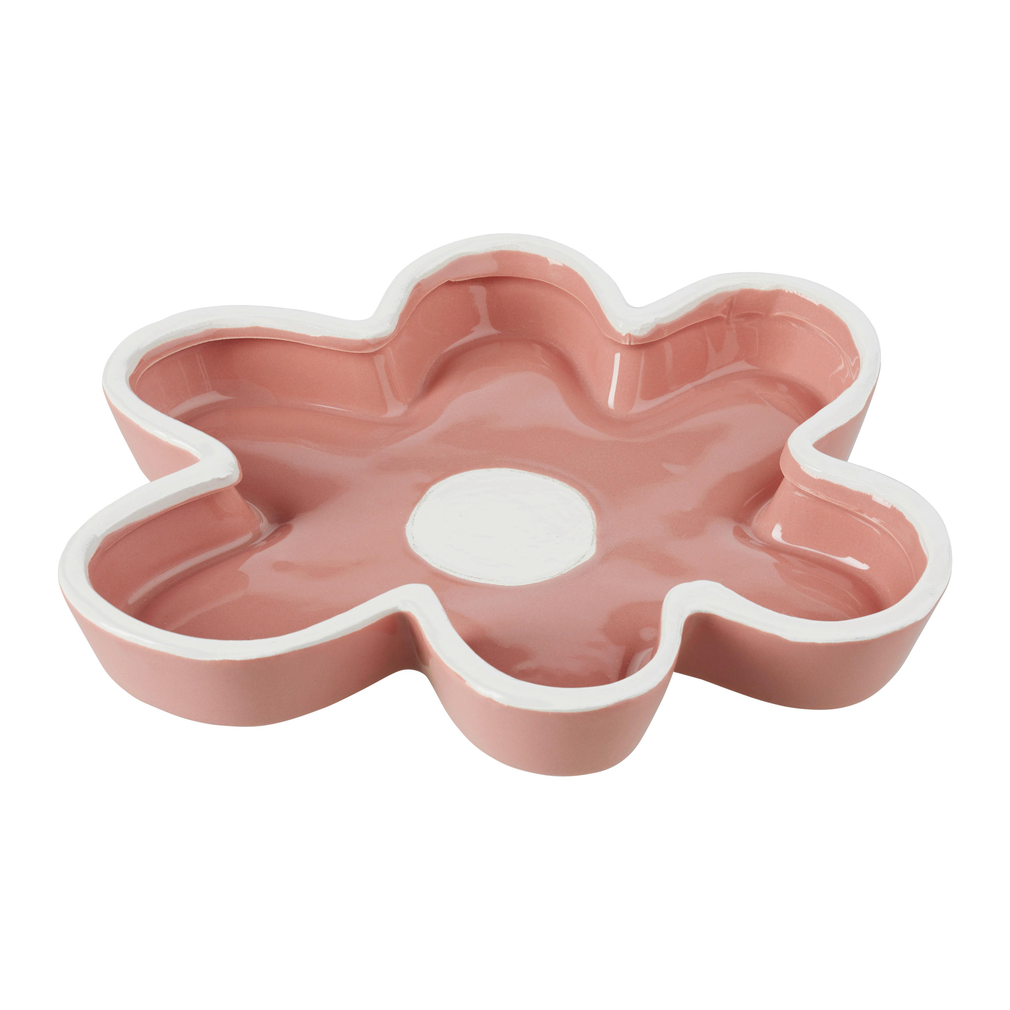 Dekoteller Flower in Rosa - Rosa, Basics, Keramik (16.3/14.8/2cm) - Modern Living