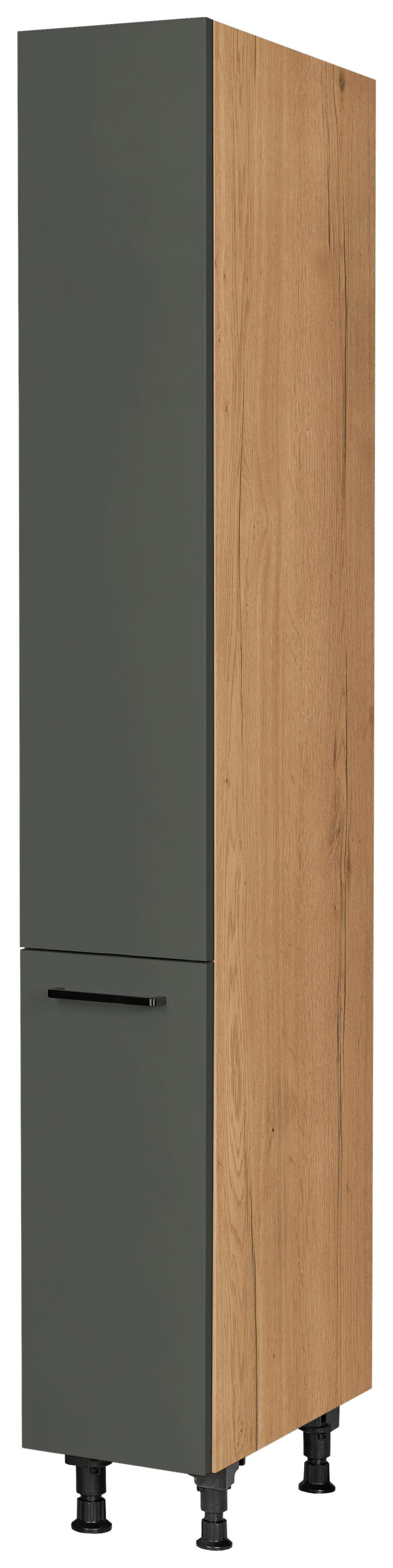 Apothekerschrank Easytouch Grün - Eichefarben/Schwarz, MODERN, Holzwerkstoff/Metall (30/216,6/58cm) - Nobilia