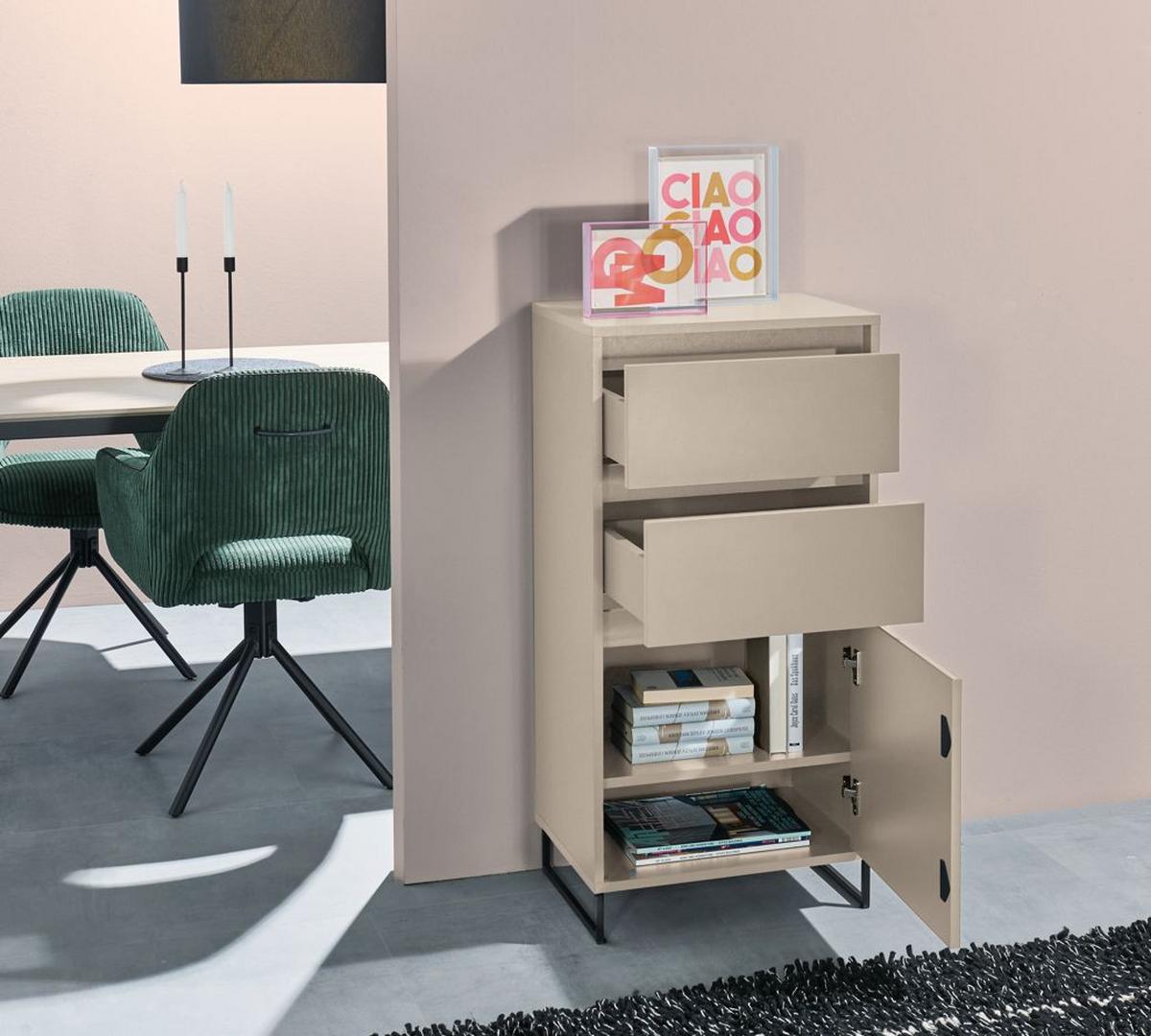 Comodă COLOGNE - cașmir, Design, material pe bază de lemn (50/103/38cm) - Modern Living