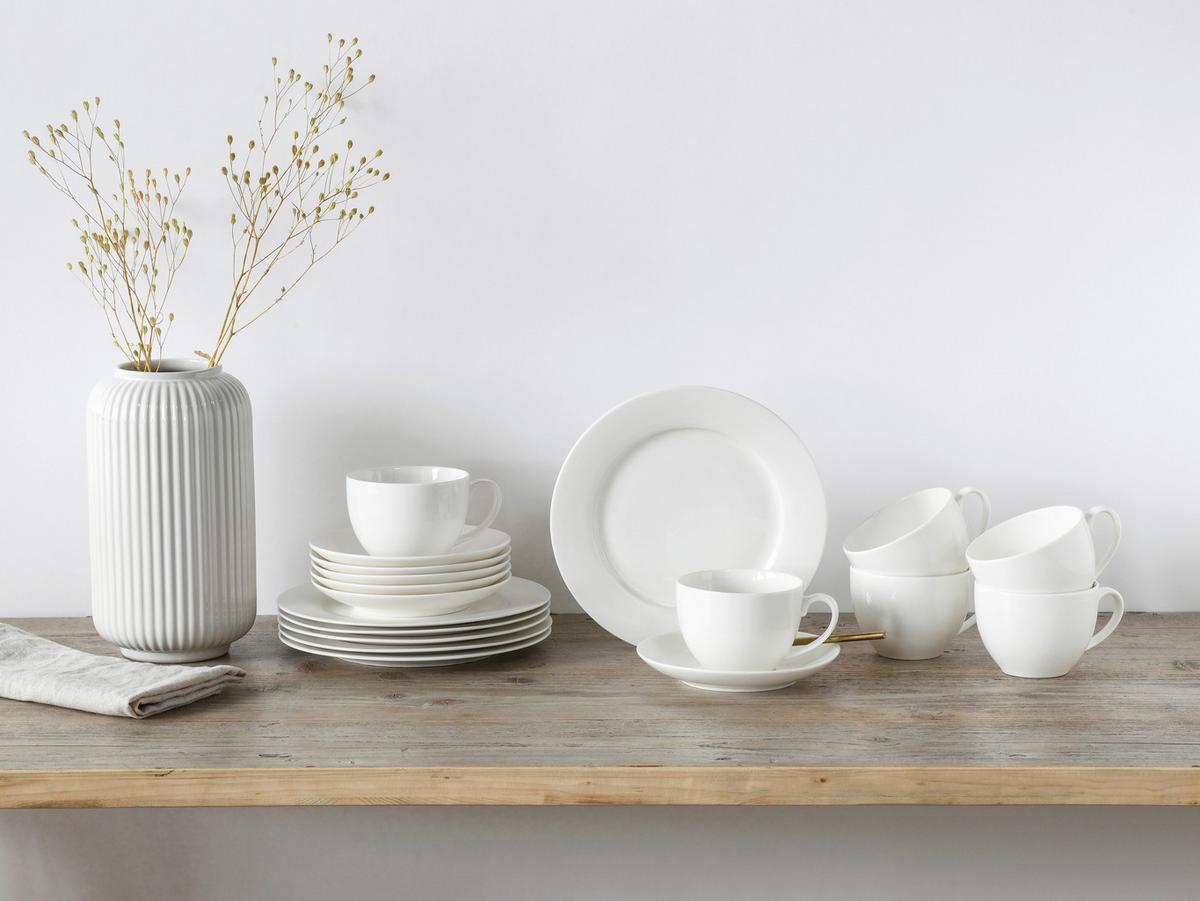 Kavni Servis Fleur Royal, 18-Delni - krem barve, Basics, keramika - Creatable