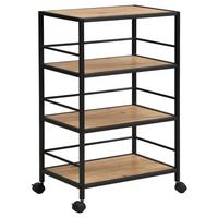 Cărucior pentru servit BOZEN - stejar Artisan/negru, Modern, metal/material pe bază de lemn (50/80/33cm) - Modern Living