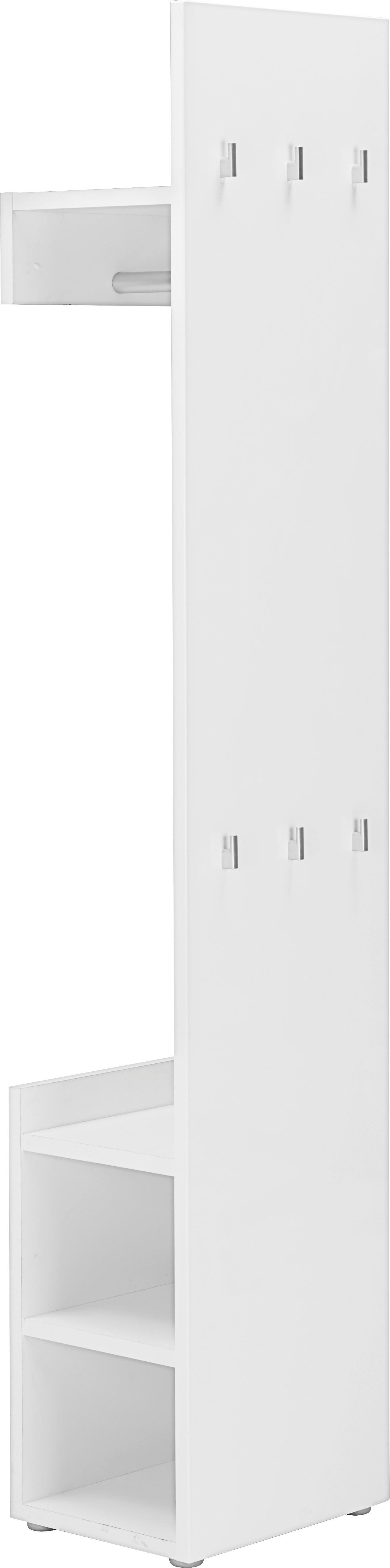 Garderobe Weiß - Weiß, MODERN, Holzwerkstoff (40/197/32cm) - Mömax