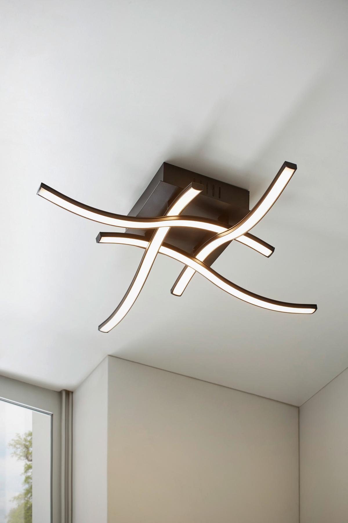 LAMPA SUFITOWA LED MANHATTAN II *SBN* - czarny/opal, Konventionell, tworzywo sztuczne/metal (47,5/47,5/9,5cm) - Novel