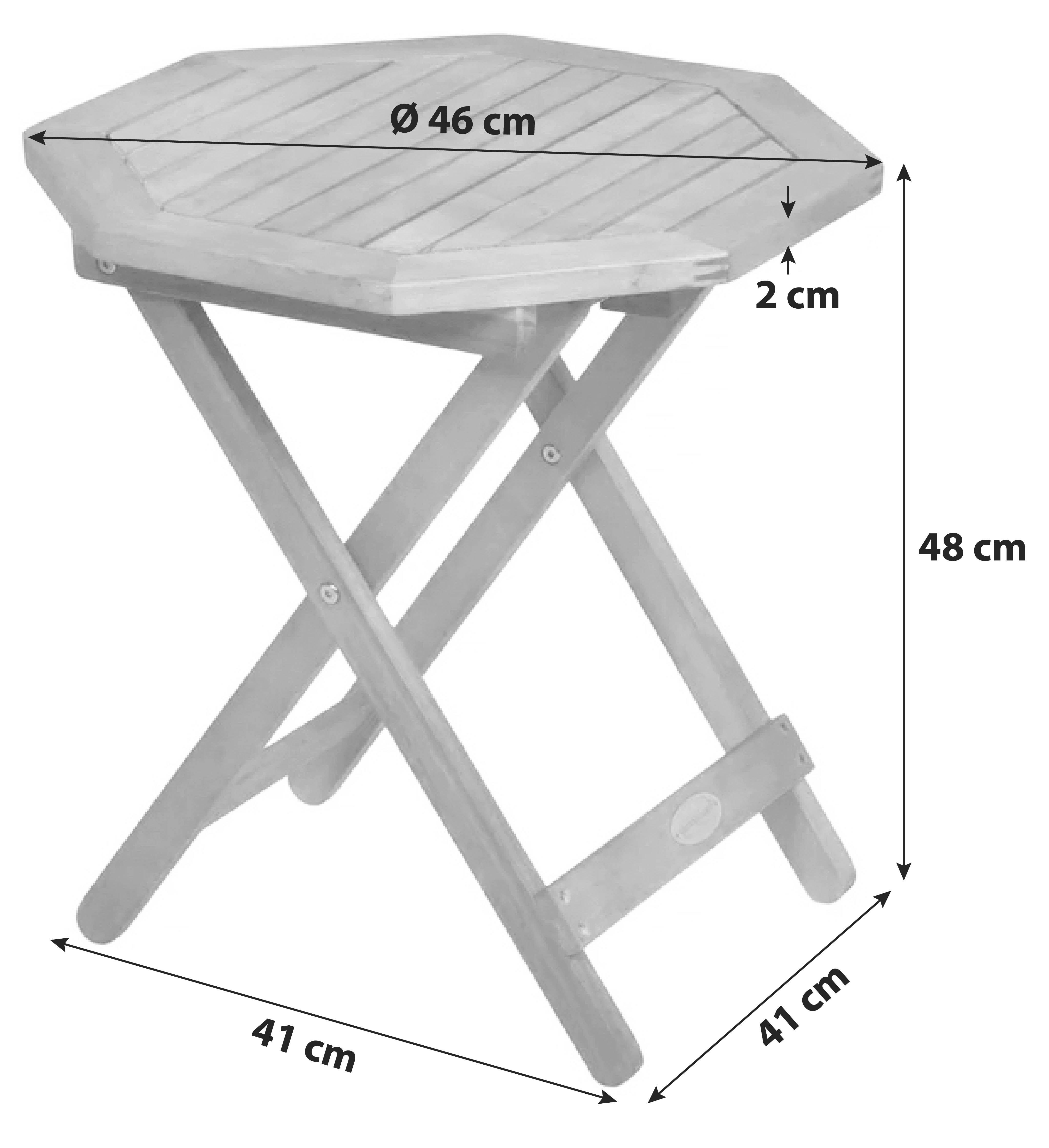 Gartentisch Holz Mayfield ca. 46x48 cm klappbar - Braun, Basics, Holz (46/46/48cm) - Gardenson