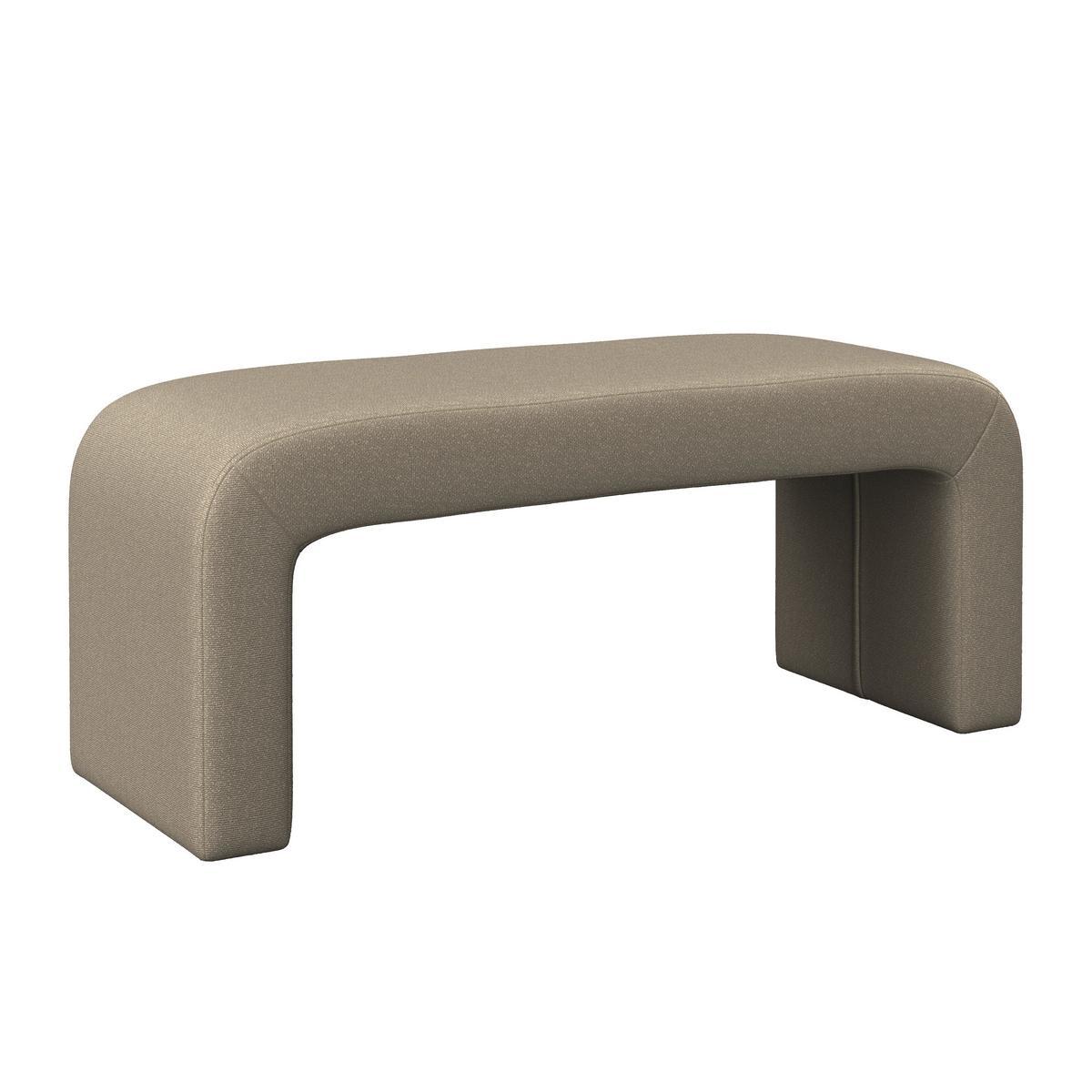 Hockerbank Janina Braun Boucle Gepolstert - Braun, MODERN, Holz/Textil (110/46/41cm) - Bessagi Home