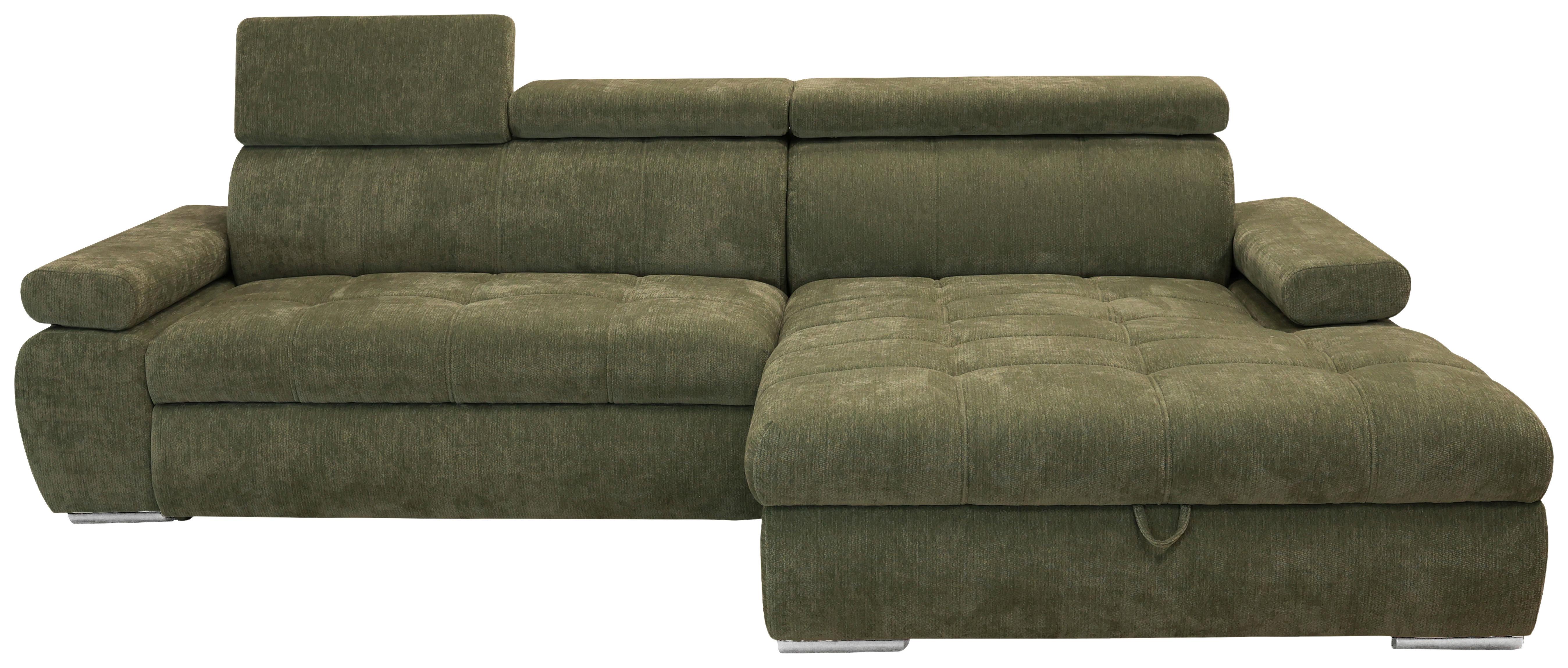 Kutna Garnitura Vegas - srebrne boje/šumska zelena, Design, drvo/tekstil (294/173cm) - Modern Living