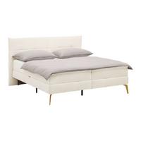 Boxbett Jolin in Creme ca. 180x200cm - Goldfarben/Creme, Holz/Holzwerkstoff (180/200cm) - Premium Living