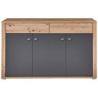 SZAFKA NA BUTY PABLO - kolor srebrny/kolor grafitowy, Design, materiał drewnopochodny/tworzywo sztuczne (159/103/38cm) - Xora
