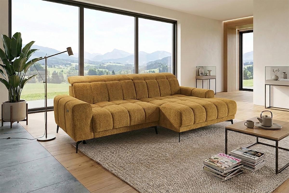 Kutna Garnitura Laya - boje senfa, Moderno, tekstil (250/155cm) - Premium Living
