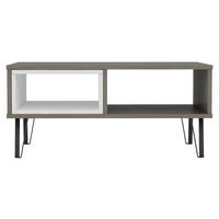 COUCHTISCH MENDOZ COUCHTISCH - Eiche dunkel/Weiss, Design, Holzwerkstoff/Metall (90/60/41,1cm) - Livetastic