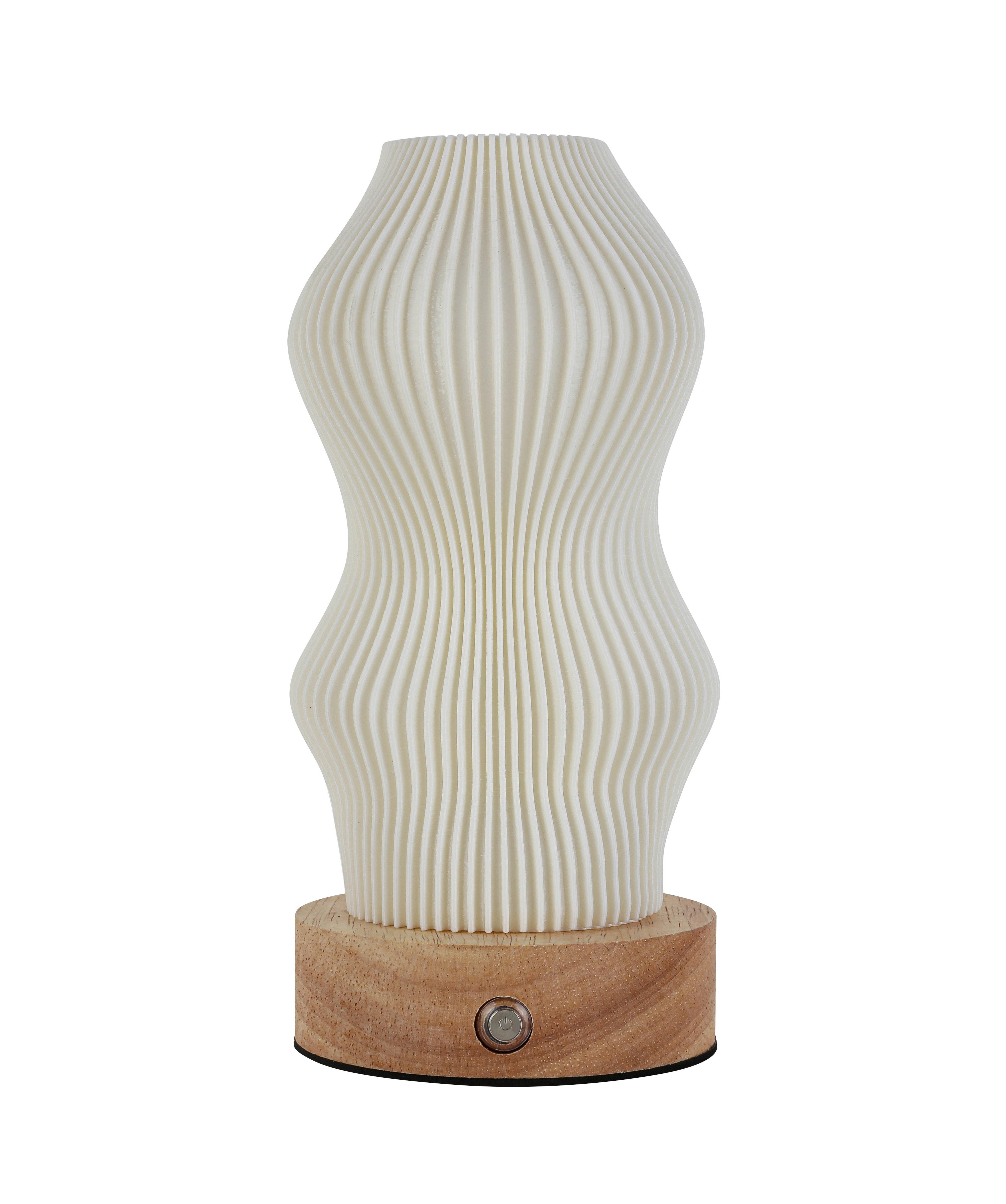 PORTABEL LAMPA GIRTL - vit/naturfärgad, Modern, metall/trä (14/21cm) - Mömax