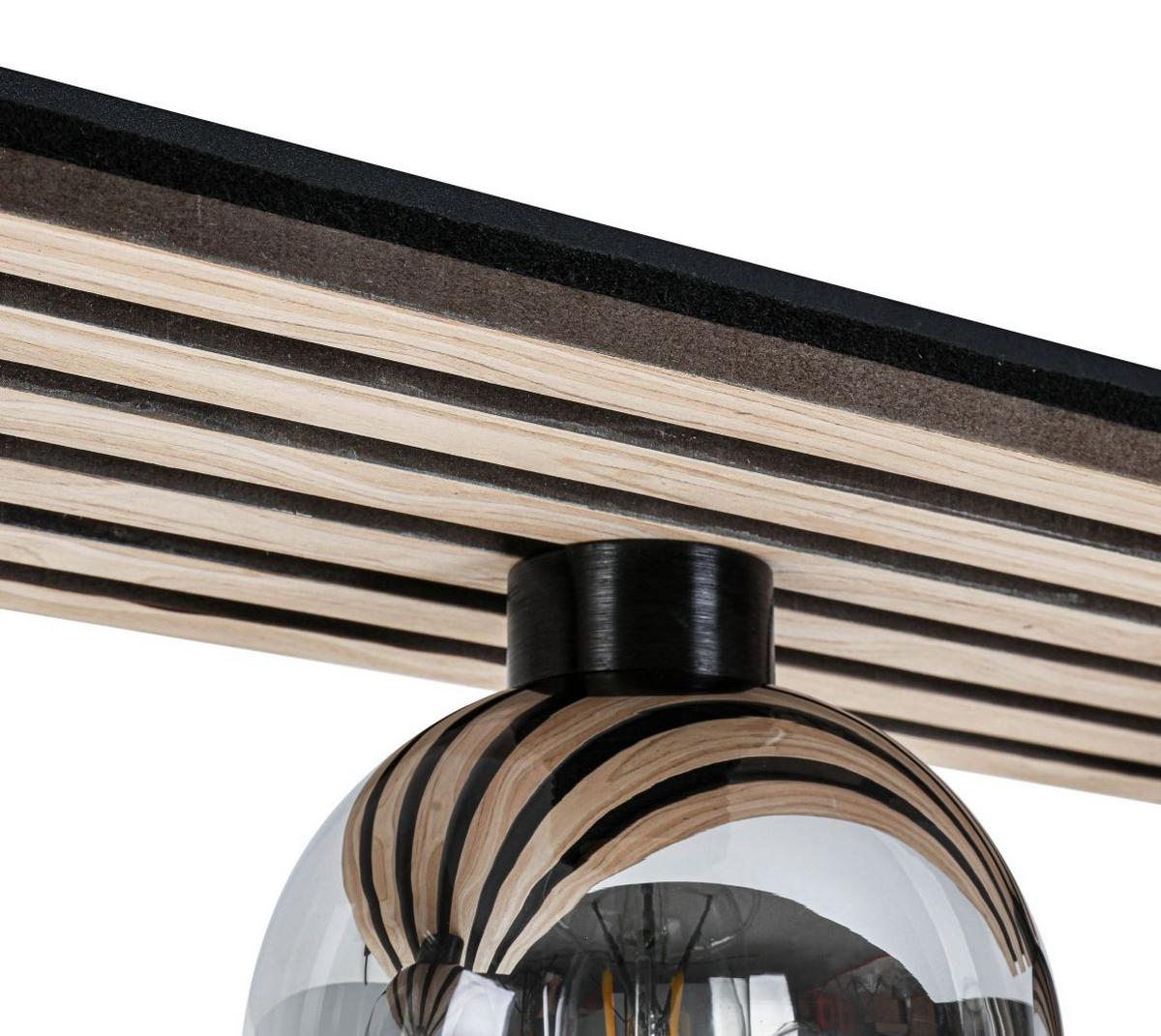 LAMPA SUFITOWA KENTUCKY *SBN* - kolor dębowy/czarny, Basics, materiał drewnopochodny/tworzywo sztuczne (75/23/23cm) - Novel