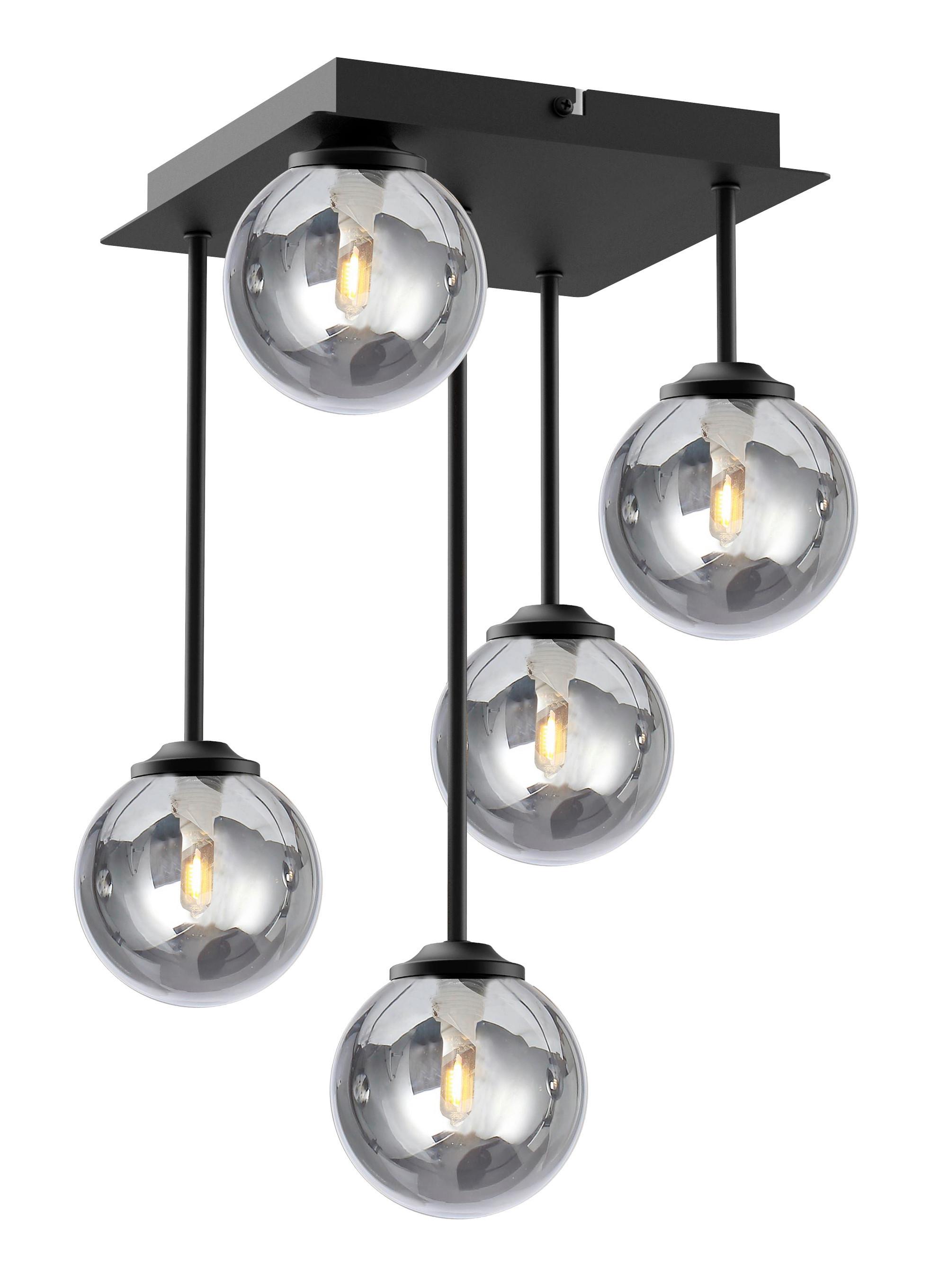 LAMPA WISZĄCA MURIEL - czarny, Trend, metal/szkło (25,5/25,5/41cm) - Novel