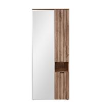 SZAFA DO PRZEDPOKOJU LINEA - kolor dębowy/czarny, Modern, materiał drewnopochodny/metal (82/204/38cm) - MID.YOU