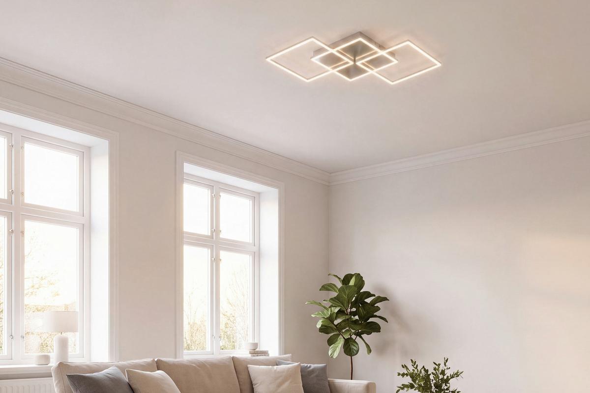 LAMPA SUFITOWA LED GIGA 6 *SBN* - biały, Design, tworzywo sztuczne/metal (100/49,5/5,8cm) - Novel
