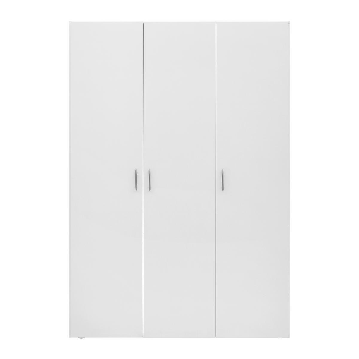 Kleiderschrank Joe Weiß - Weiss/Alufarben, Konventionell, Holzwerkstoff/Kunststoff (121/177/51cm) - Based