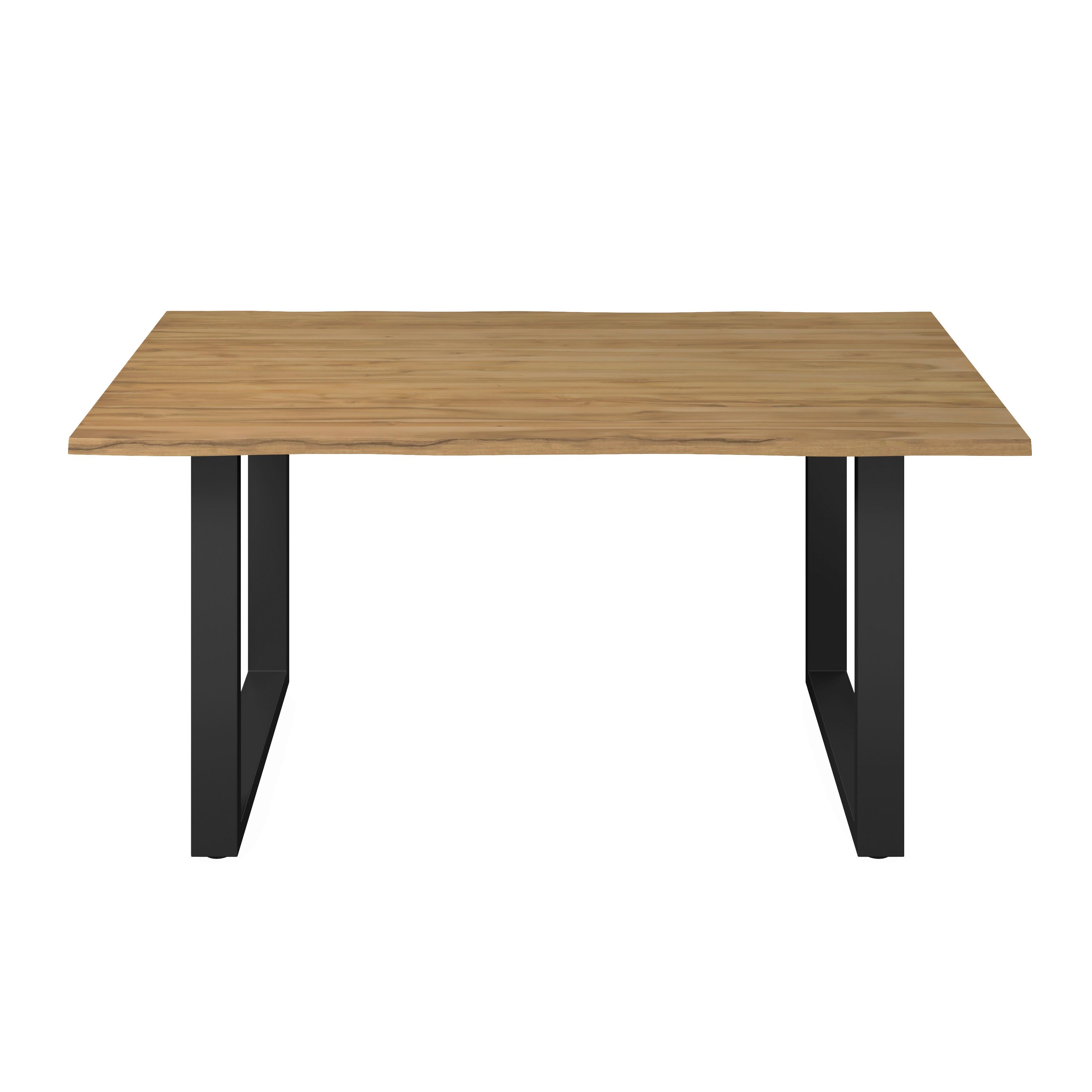 MATBORD ARCHIE - svart/akaciefärgad, Modern, metall/trä (180/90/76cm) - Bessagi Home