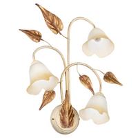 Wandleuchte Vanda Weiß/Beige max. 6 Watt - Beige/Weiß, Natur, Glas/Metall (40/40/58cm)