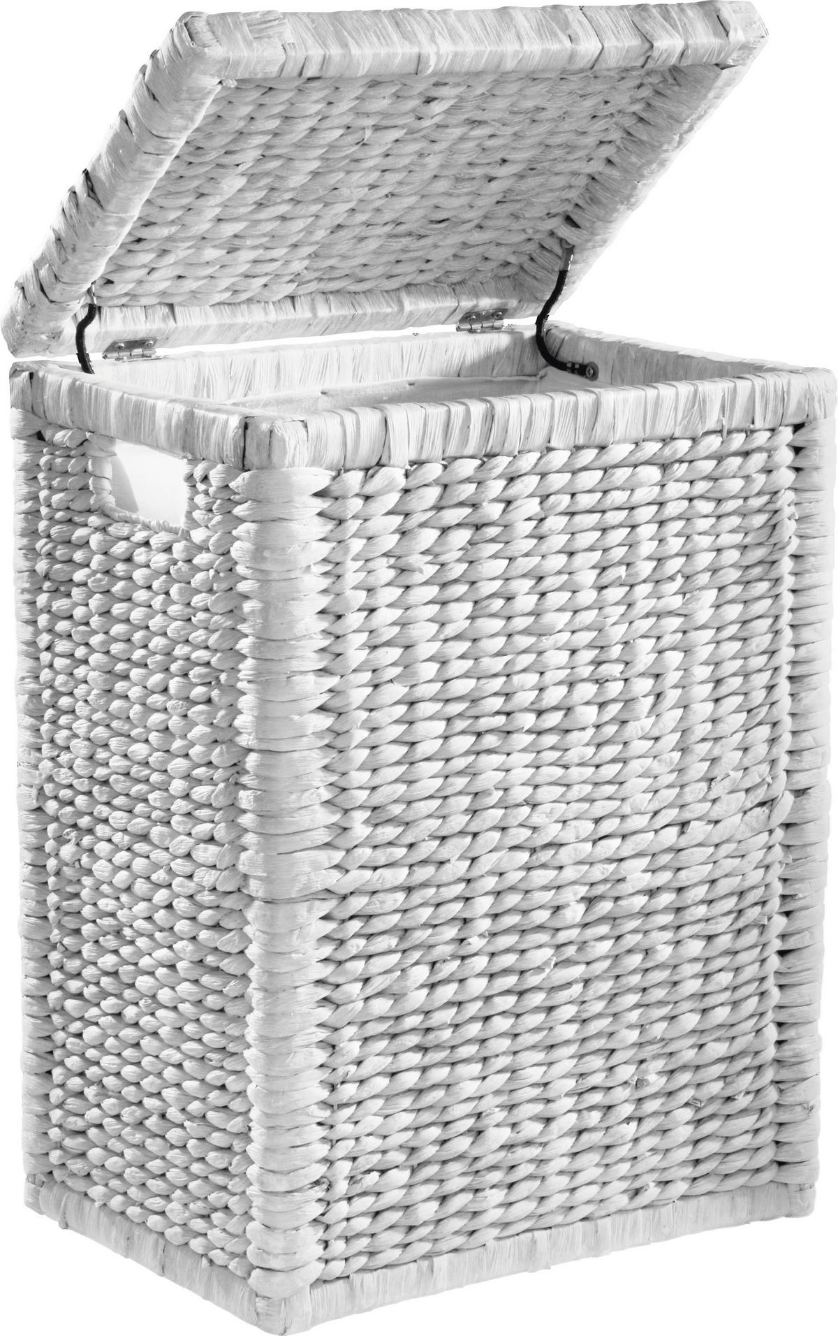 Ruháskosár Tobi - fehér, Romantik / Landhaus, természetes anyagok/fa (44/58/32cm) - Zandiara