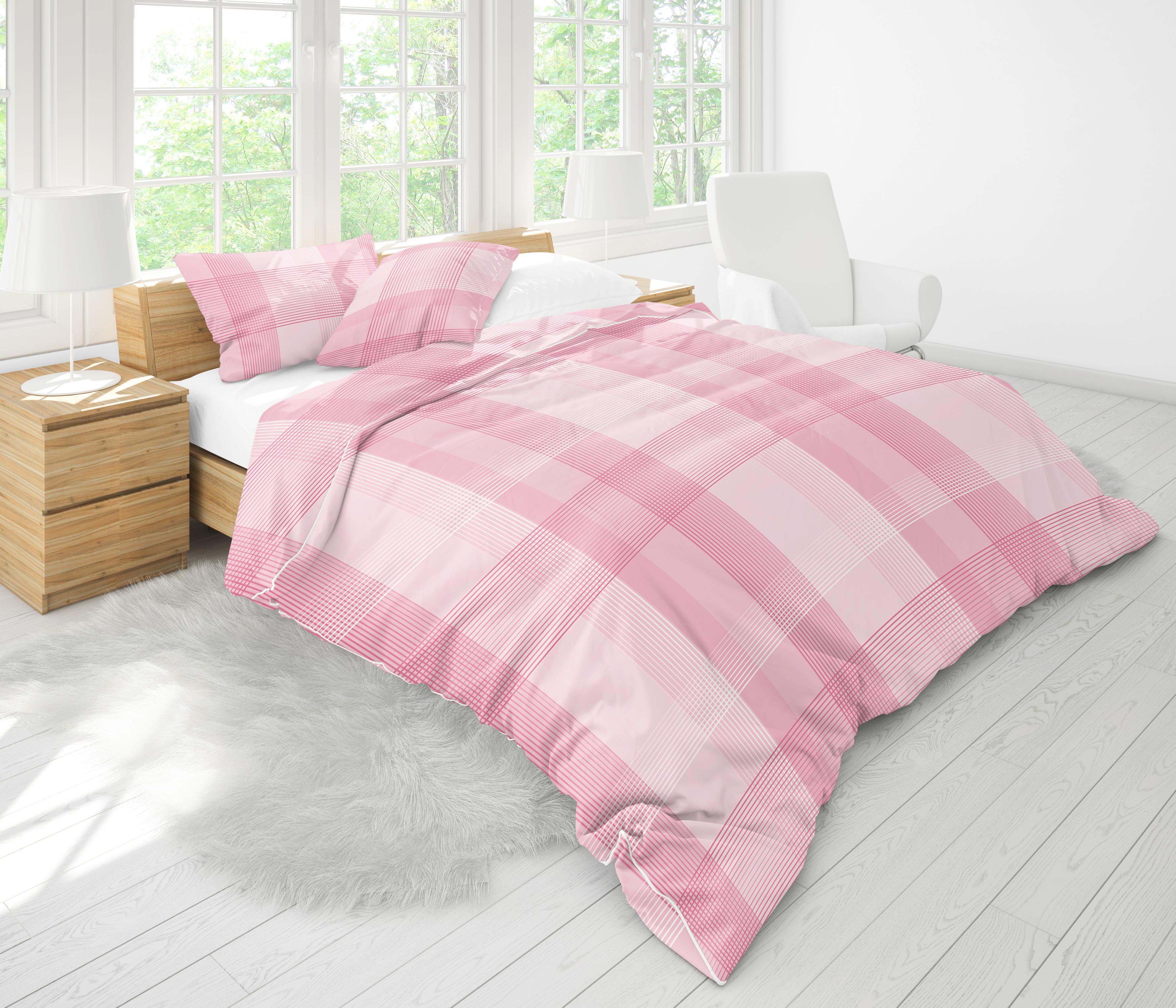 Ágyneműhuzat-garnitúra 3 Részes Anne Pink - textil (140/200cm)