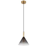 Hängeleuchte Elisabeth Messingfarben max. 10 Watt - Klar/Messingfarben, Design, Glas/Metall (20/120cm) - Globo