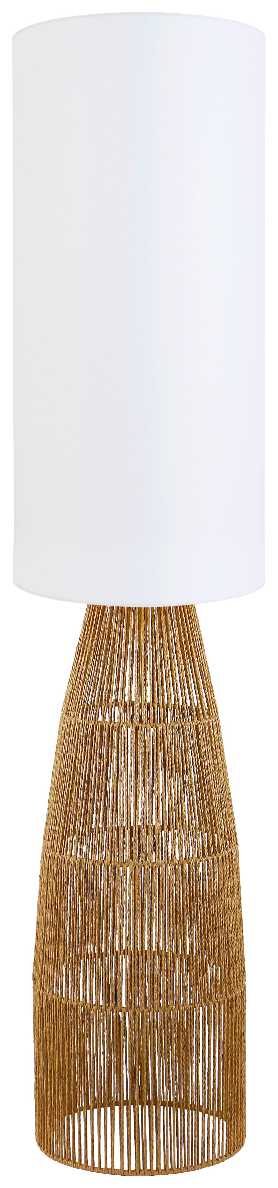 Stehleuchte Holzu Braun/Weiß max. 25 Watt - Schwarz/Braun, MODERN, Papier/Textil (30/135cm)