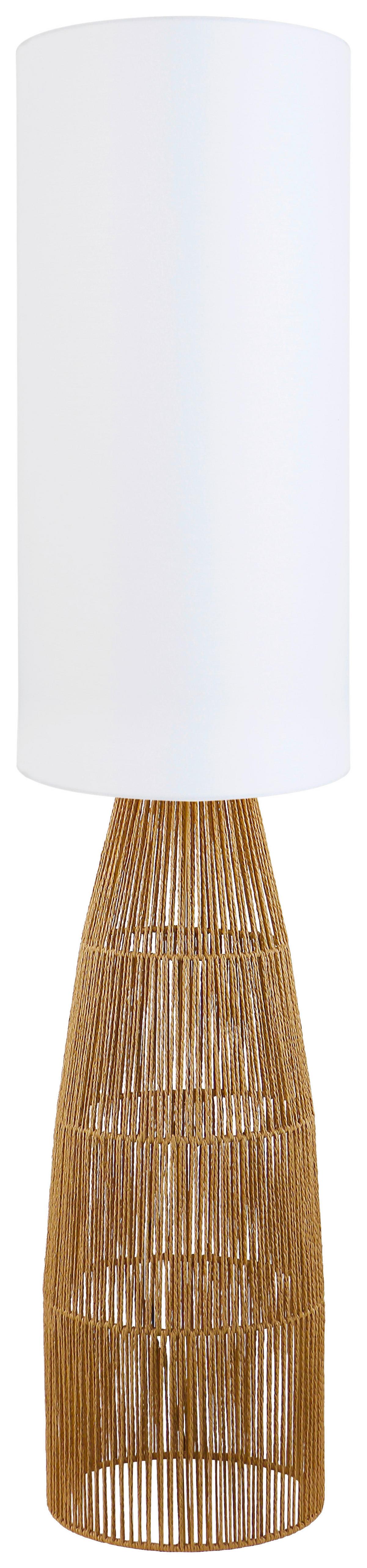 Stehleuchte Holzu Braun/Weiß max. 25 Watt - Schwarz/Braun, MODERN, Papier/Textil (30/135cm)