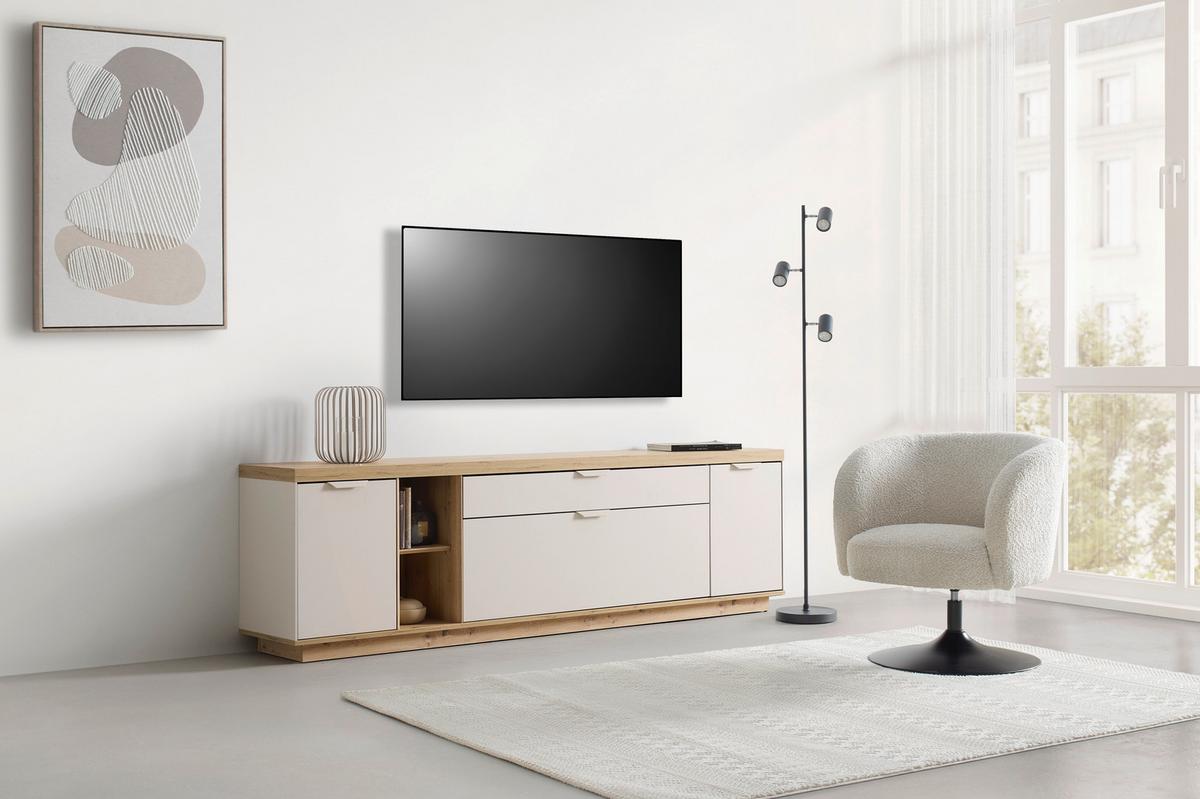 TV-Element Jake Eiche Artisan/Kaschmir - Kaschmir/Eiche Artisan, MODERN, Holzwerkstoff/Kunststoff (213/62/38cm) - Mömax