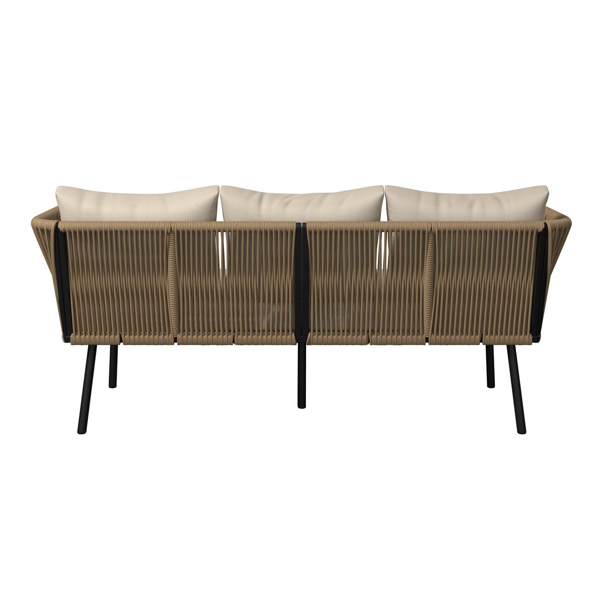 KOMPLET MEBLI TARASOWYCH SOLARA - beżowy/kremowy, Modern, tworzywo sztuczne/metal (180/73/69cm) - Ambia Garden