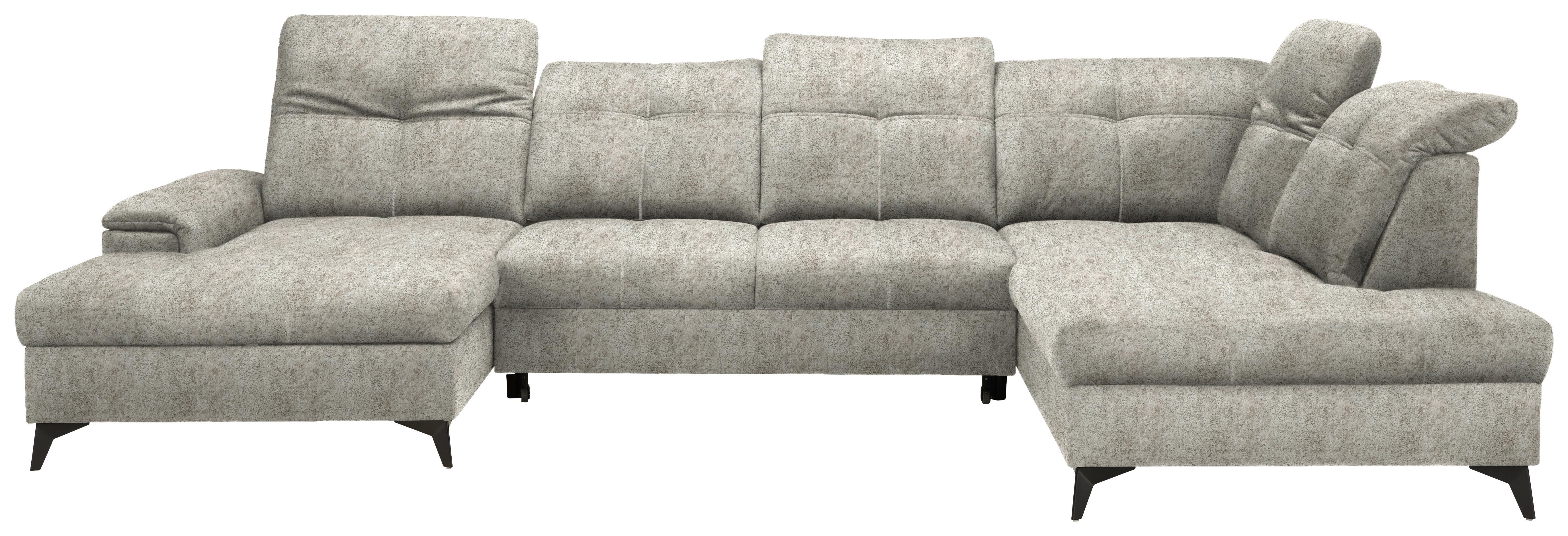 Wohnlandschaft Sierra Taupe - Taupe/Schwarz, MODERN, Textil/Metall (181/364/230cm) - Mömax