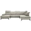 Wohnlandschaft Sierra Taupe - Taupe/Schwarz, MODERN, Textil/Metall (181/364/230cm) - Mömax